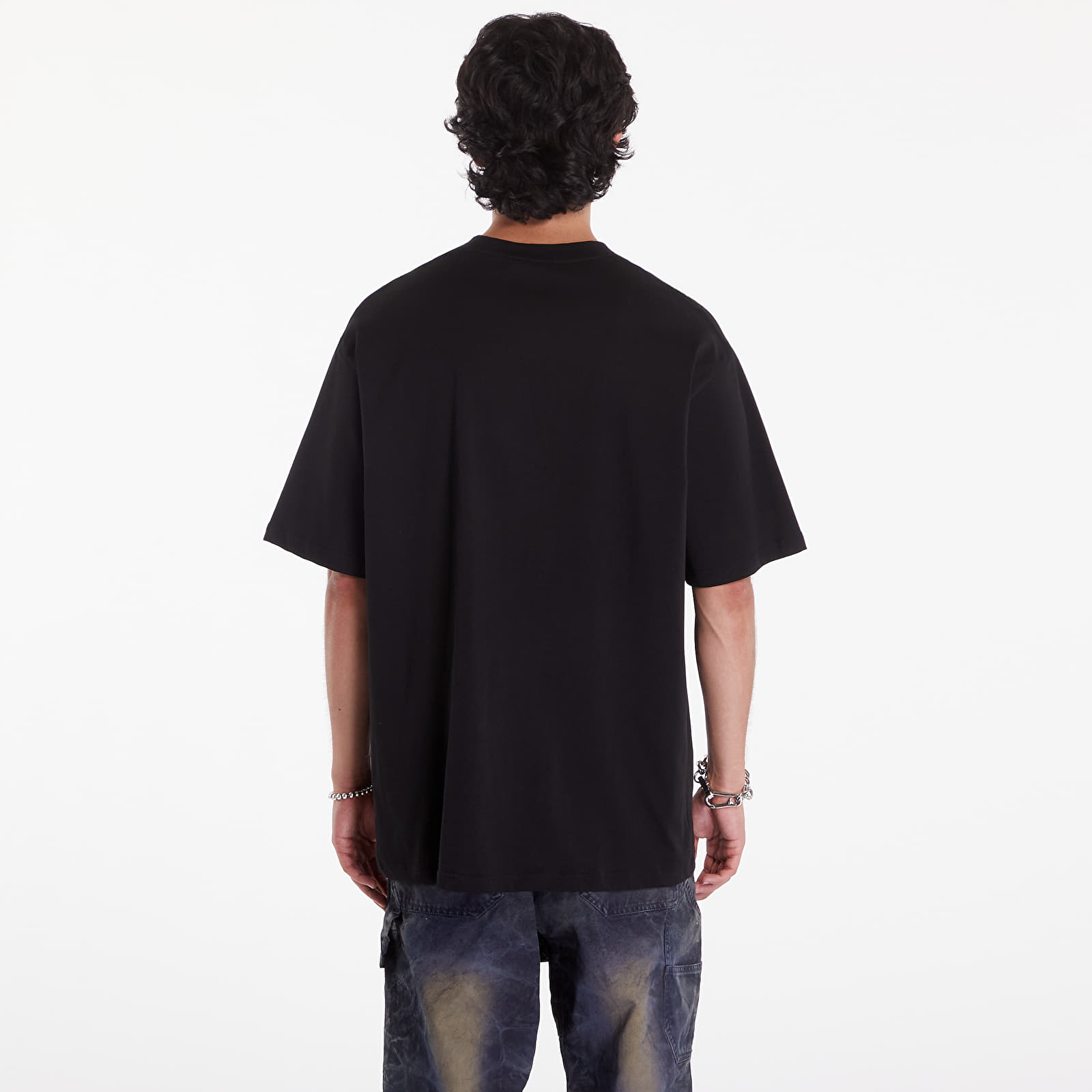 Trička A BATHING APE Rhinestone College Relaxed Fit Tee Black