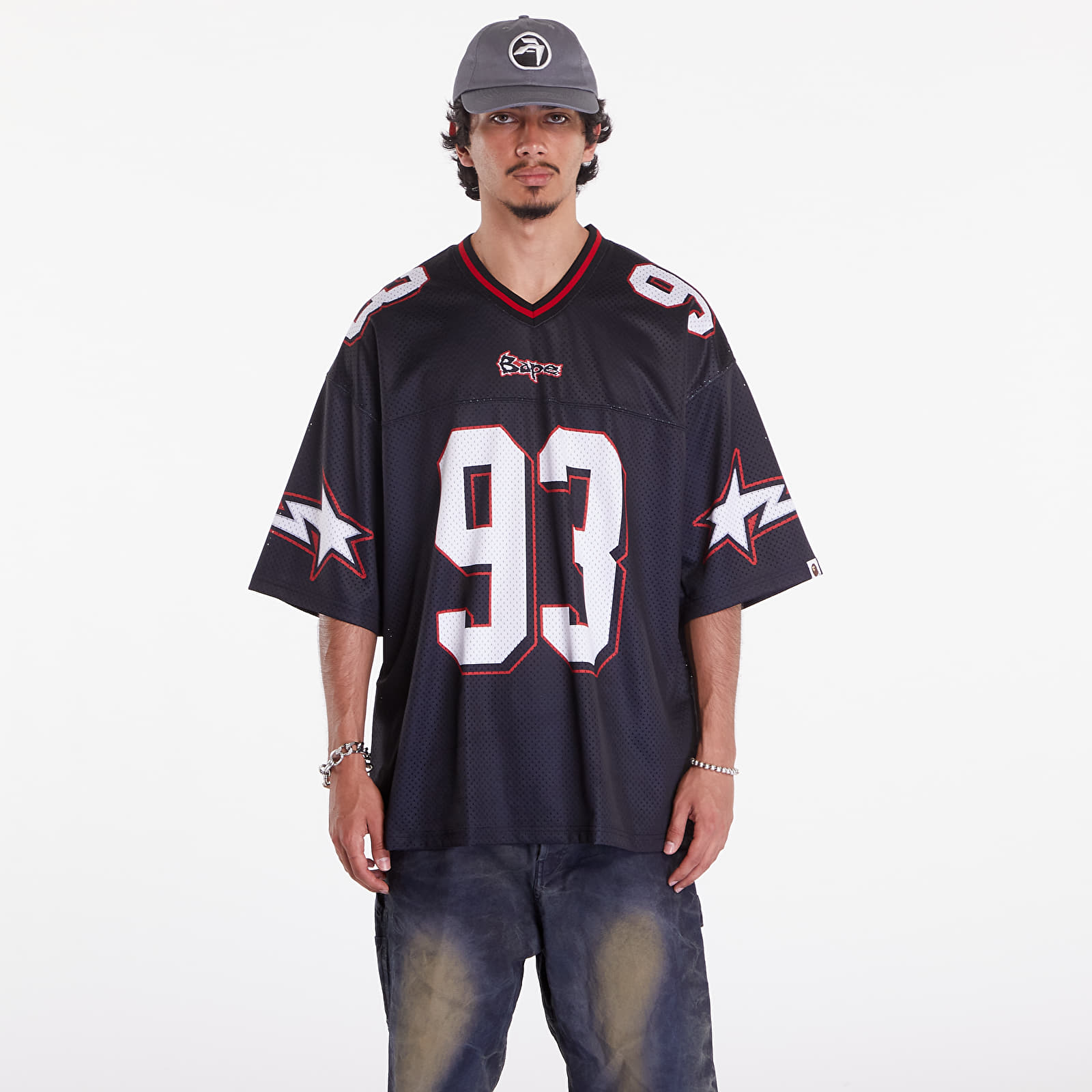Majice T-shirt A BATHING APE Football Relaxed Fit Tee Black