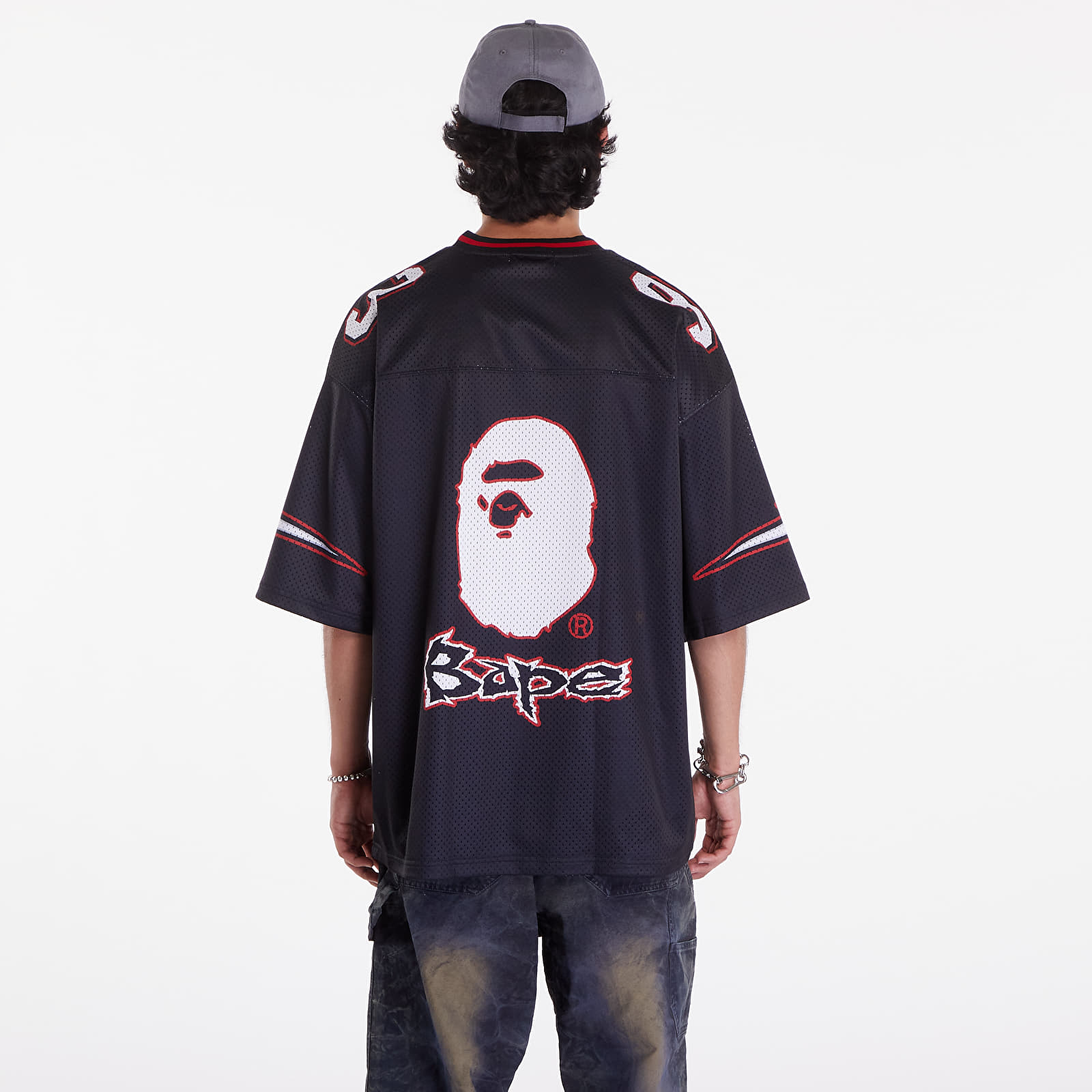 Majice T-shirt A BATHING APE Football Relaxed Fit Tee Black