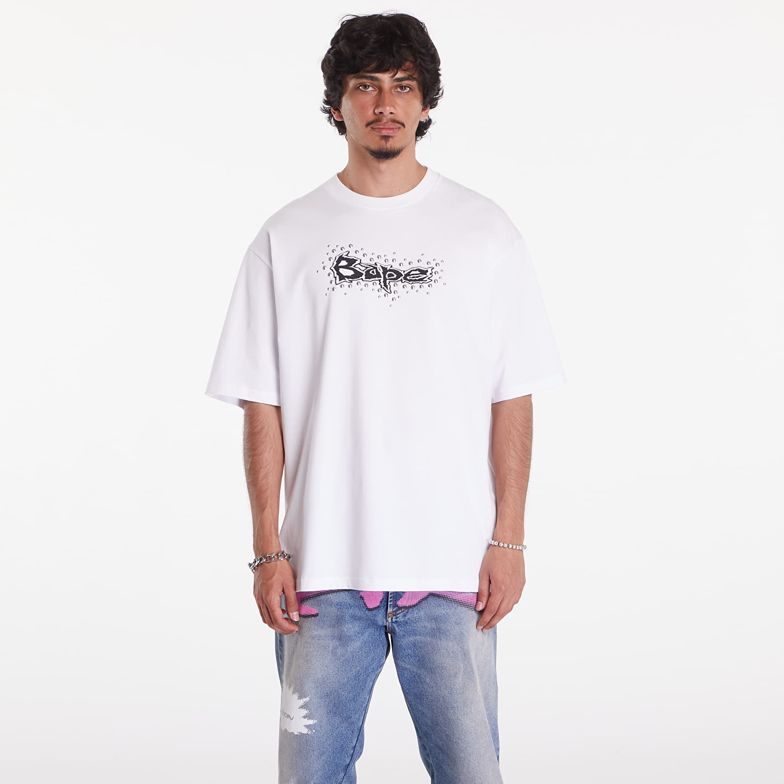 Tričká A BATHING APE Studs Bape Logo Relaxed Fit Tee White