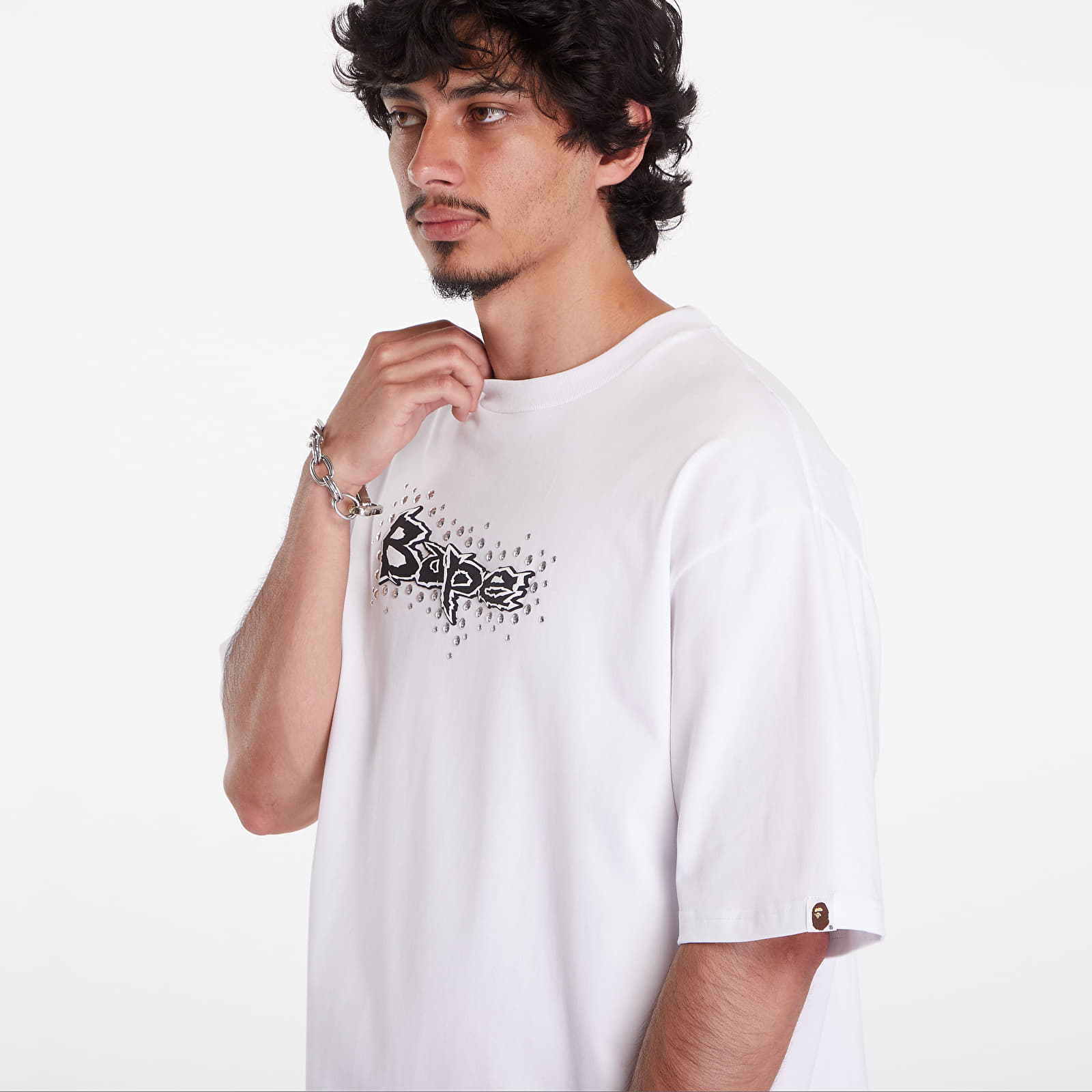 Tričká A BATHING APE Studs Bape Logo Relaxed Fit Tee White