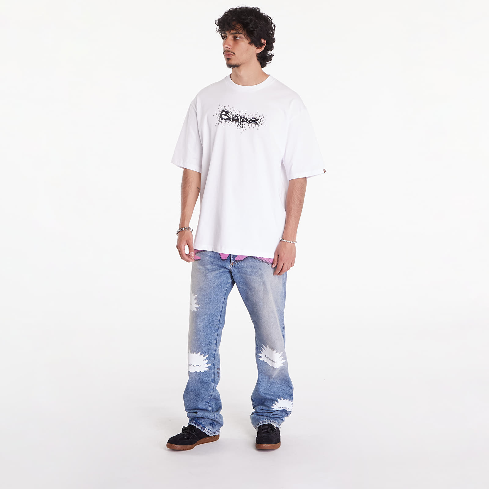 Tričká A BATHING APE Studs Bape Logo Relaxed Fit Tee White