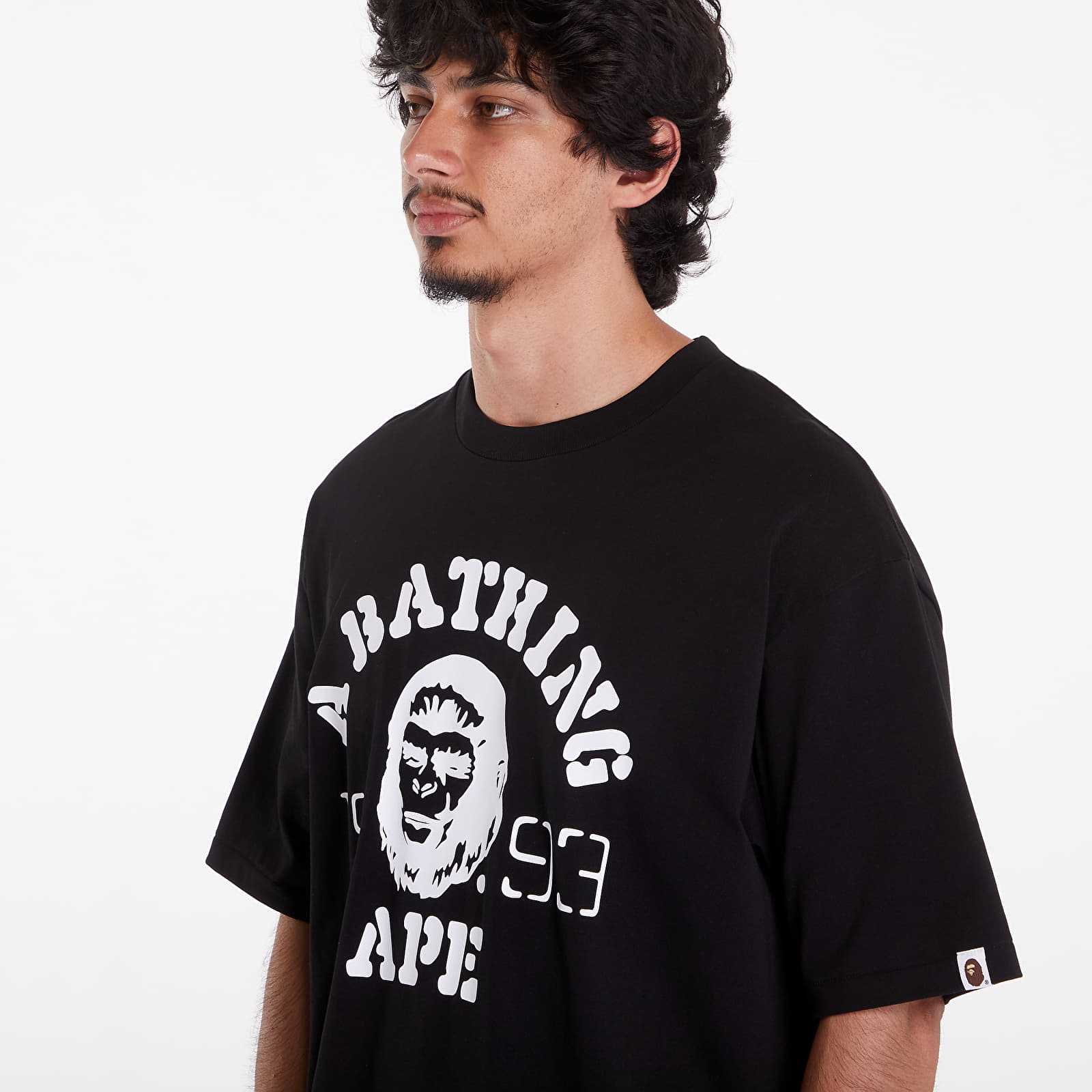 T-Shirts A BATHING APE Og Ape Head College Relaxed Fit Tee Black