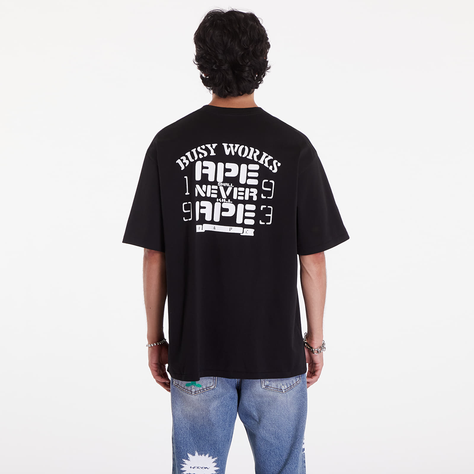 T-Shirts A BATHING APE Og Ape Head College Relaxed Fit Tee Black