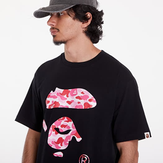 T-shirts A BATHING APE Abc Camo Ape Face Tee Black/ Pink