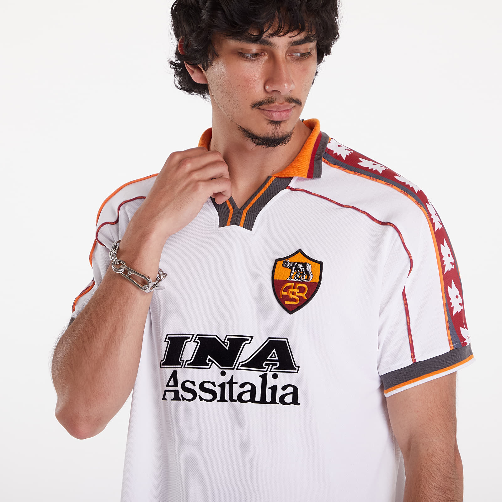 Camisolas COPA AS Roma 1998 - 99 Away Retro Football Shirt UNISEX White
