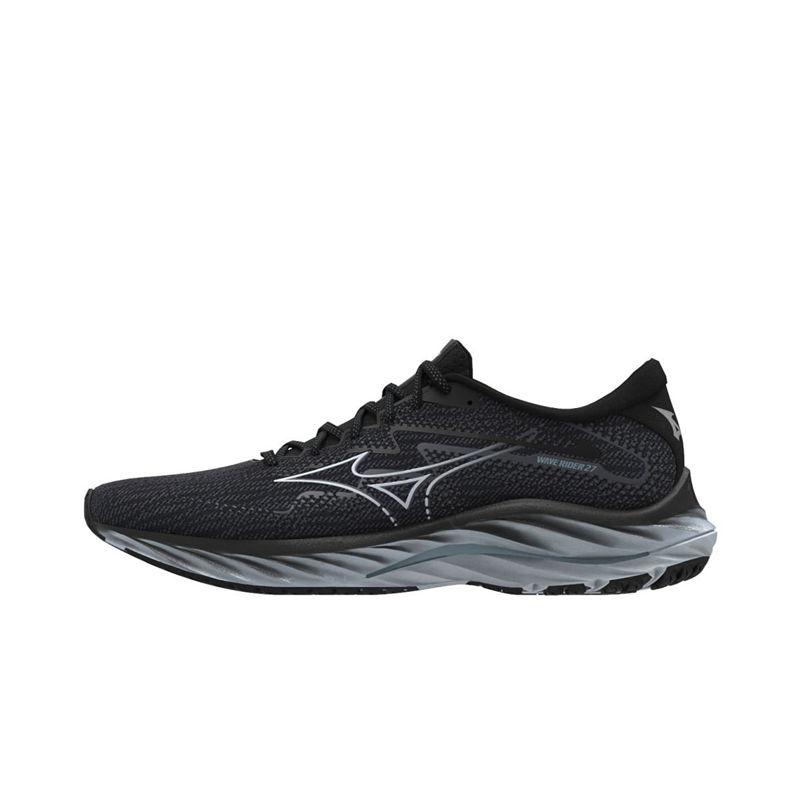 Herren Sneaker und Schuhe Mizuno Wave Rider 27 Ebony/ IBlue/ Black