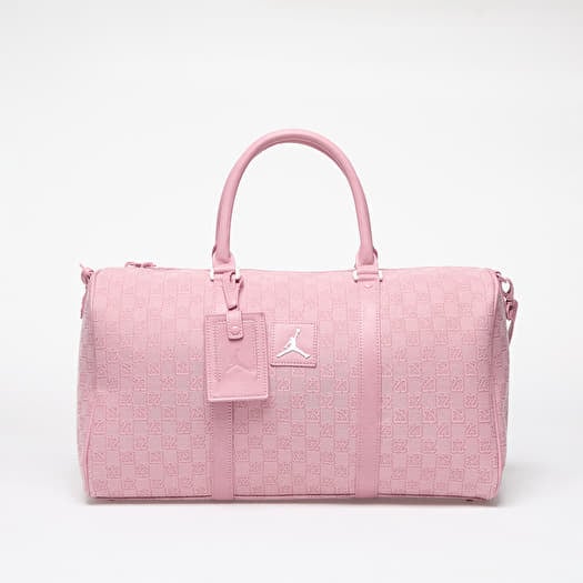 Pink leather duffle bag on sale