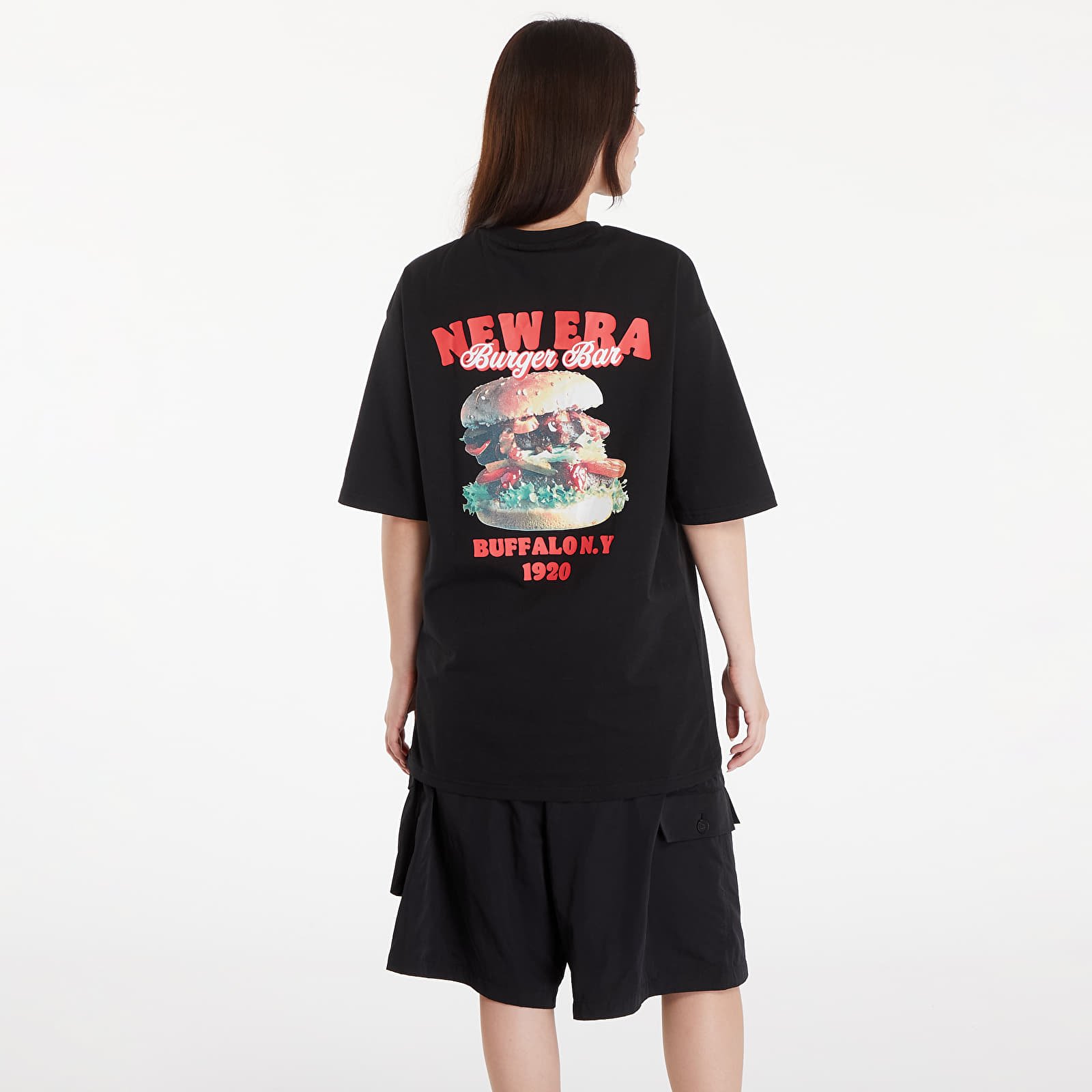 Koszulki New Era Food Graphic OS Tee UNISEX Black/ Lvr