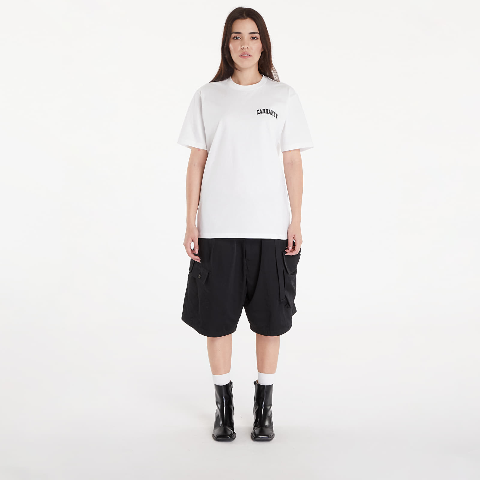 T-shirts Carhartt WIP S/S University Script T-Shirt White/ Black
