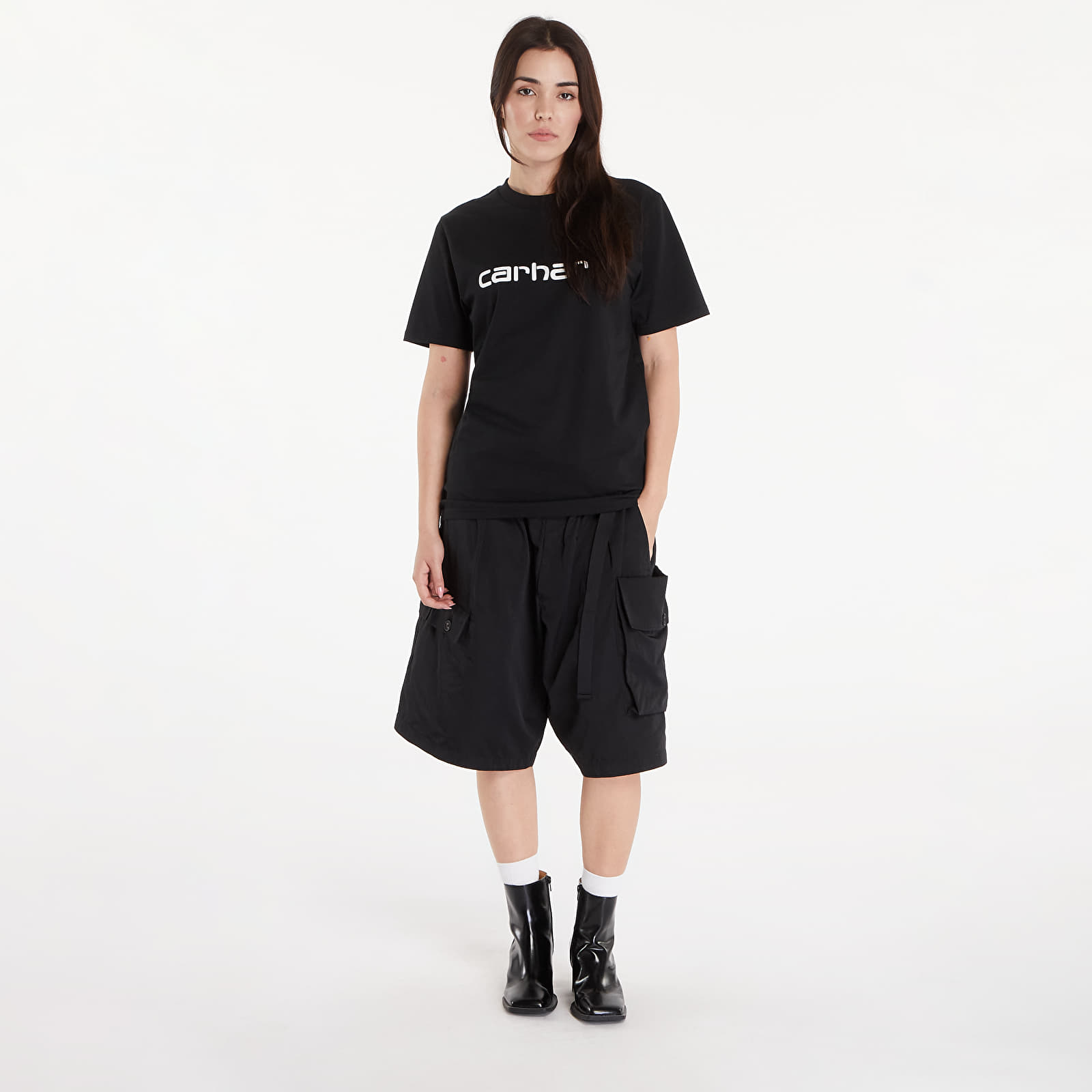 Camisetas Carhartt WIP S/S Script T-Shirt Black/ White 