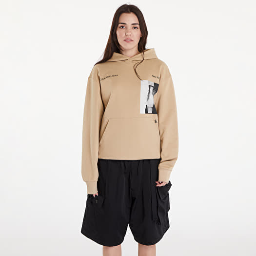 Hoodies and sweatshirts Calvin Klein Jeans Serenity Multi Graphic Hoodie UNISEX Beige Footshop