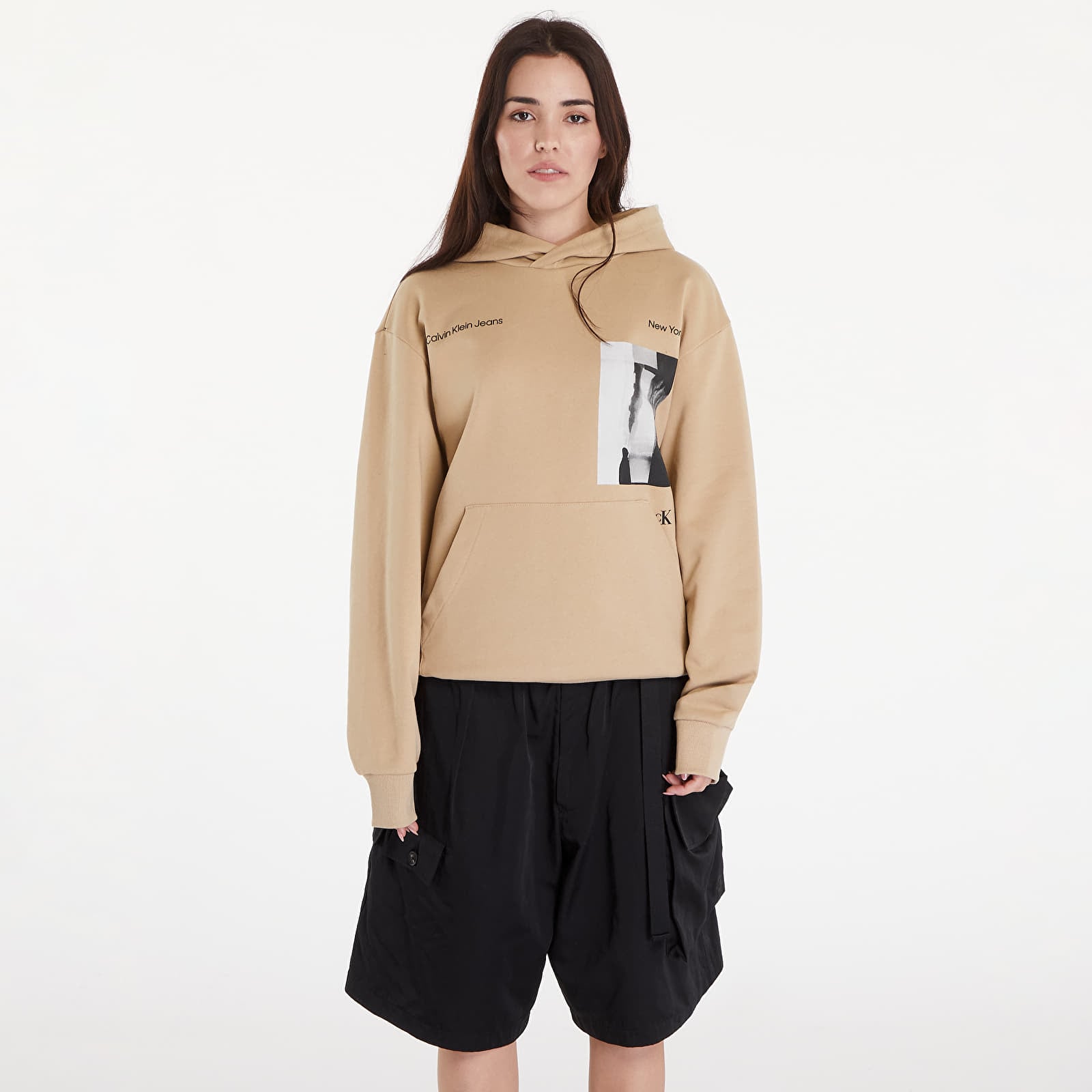 Hoodies and sweatshirts  Calvin Klein Jeans Serenity Multi Graphic Hoodie UNISEX Beige