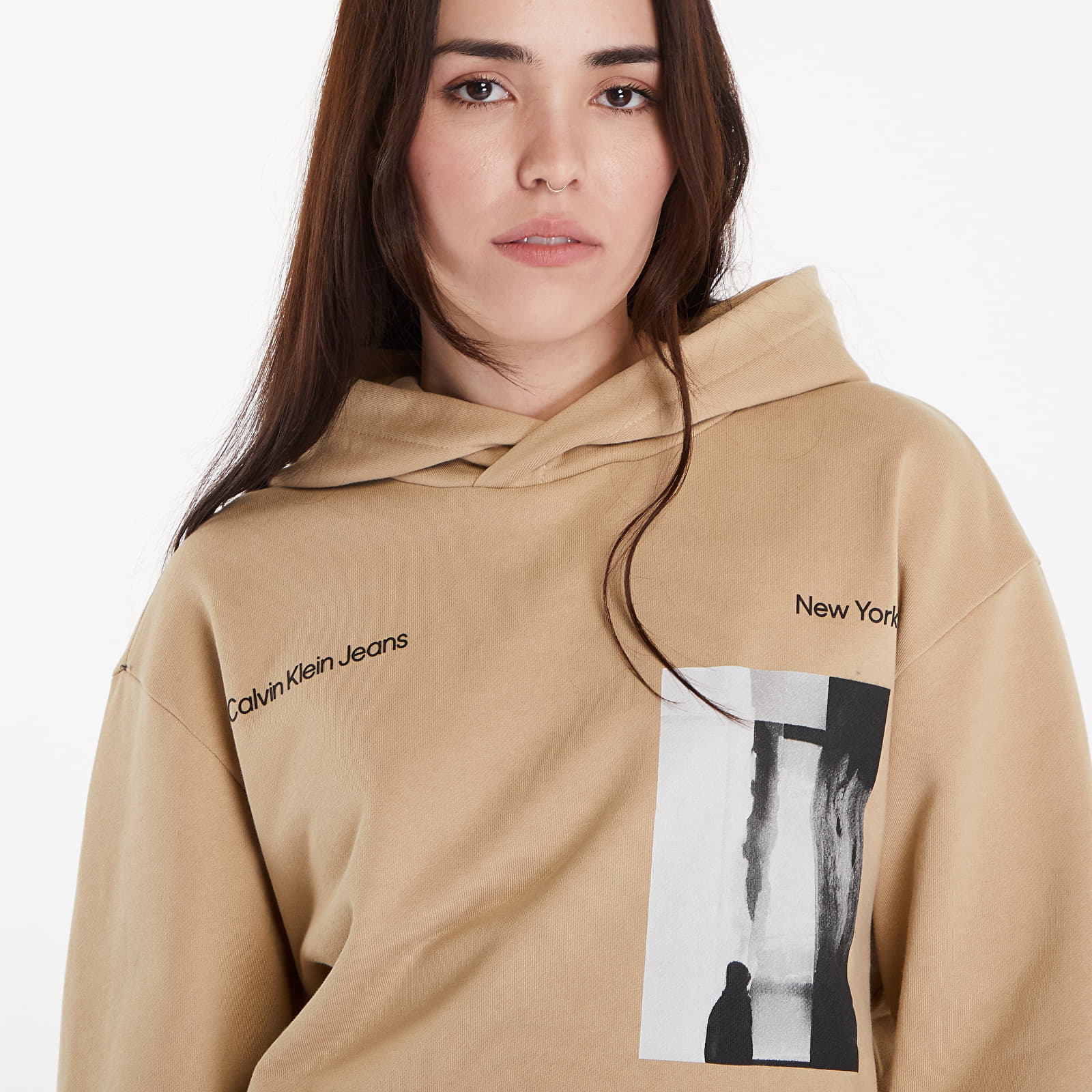 Hoodies and sweatshirts  Calvin Klein Jeans Serenity Multi Graphic Hoodie UNISEX Beige