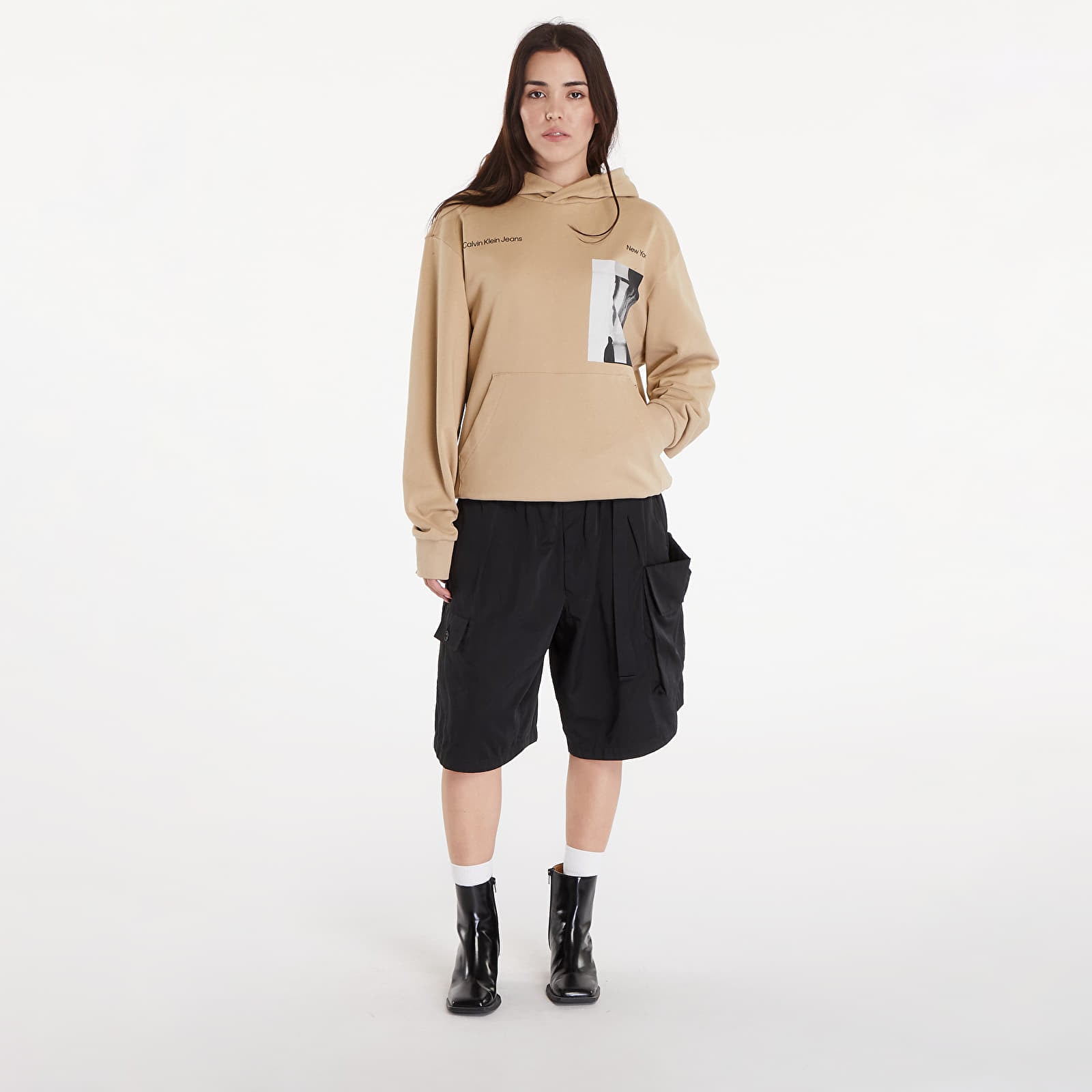 Hoodies and sweatshirts  Calvin Klein Jeans Serenity Multi Graphic Hoodie UNISEX Beige