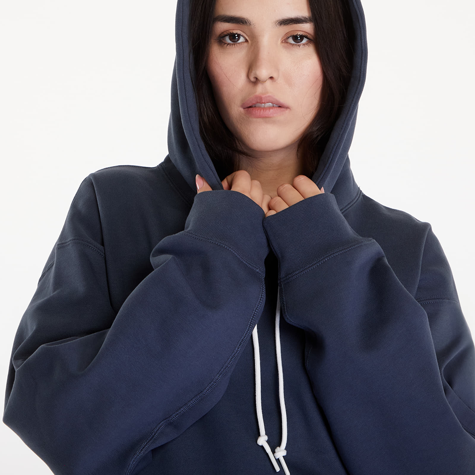 Hanorace Nike Solo Swoosh Fleece Pullover Hoodie Thunder Blue/ White