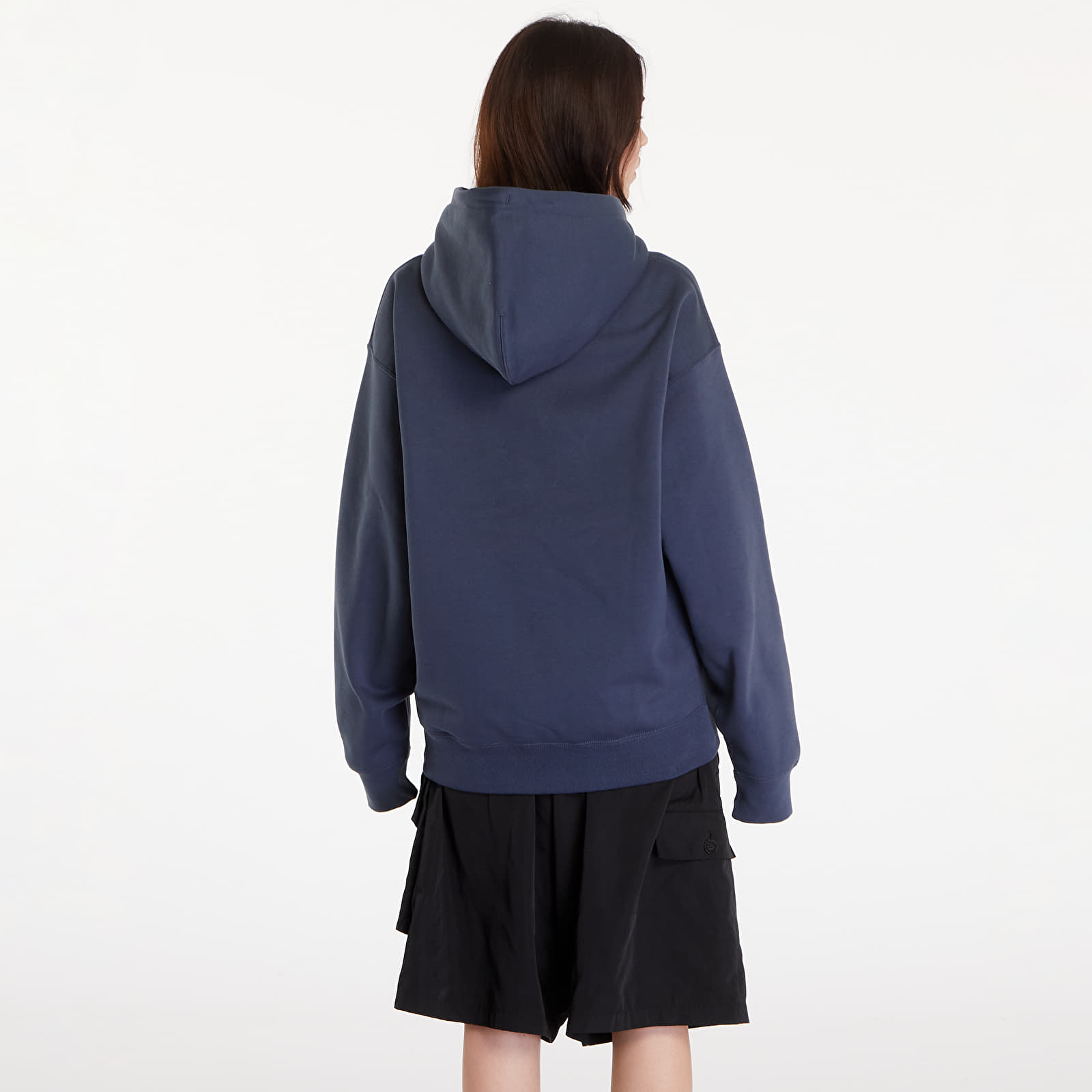 Hanorace Nike Solo Swoosh Fleece Pullover Hoodie Thunder Blue/ White