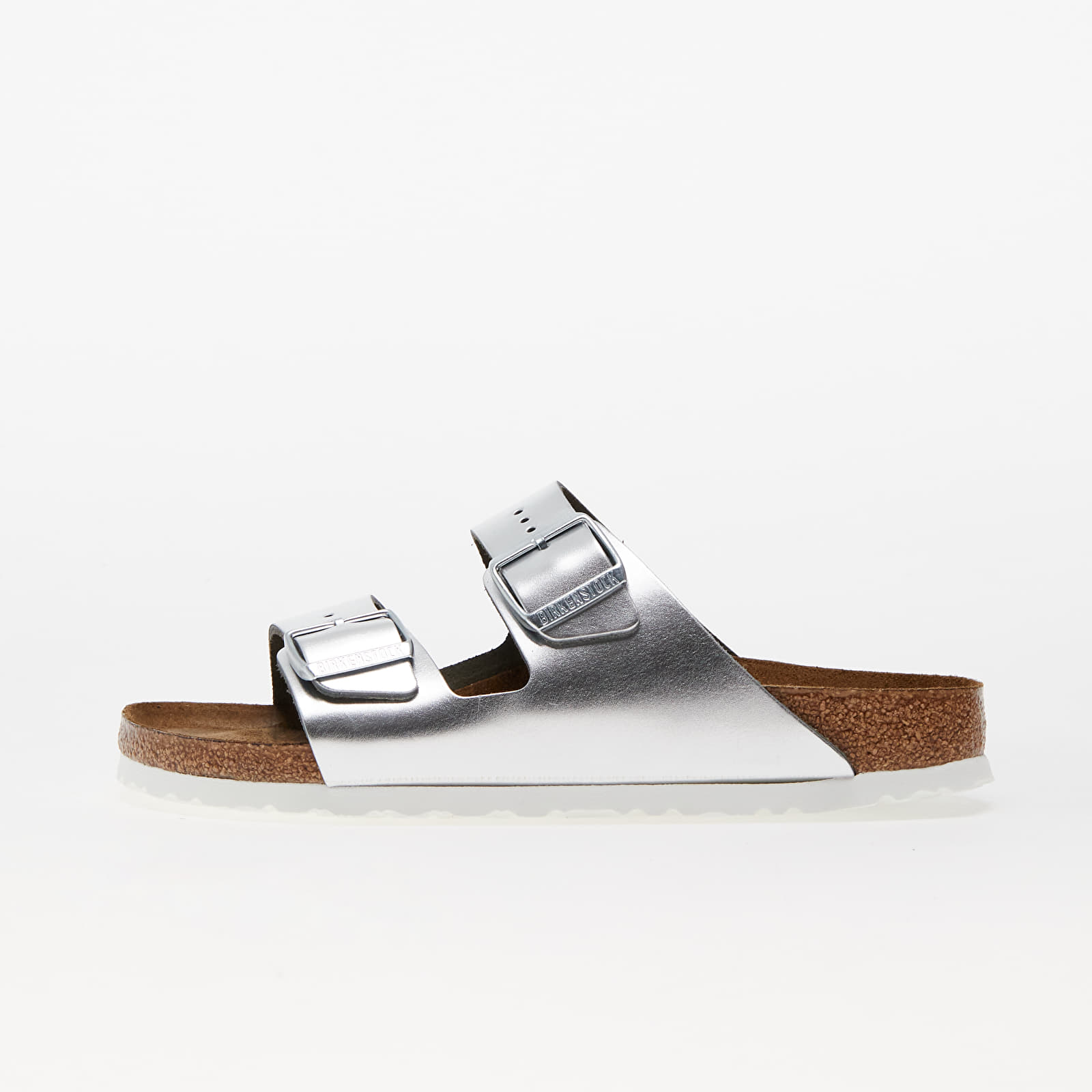 Sko til kvinder Birkenstock Arizona Soft Footbed Natural Leather Metallic Silver