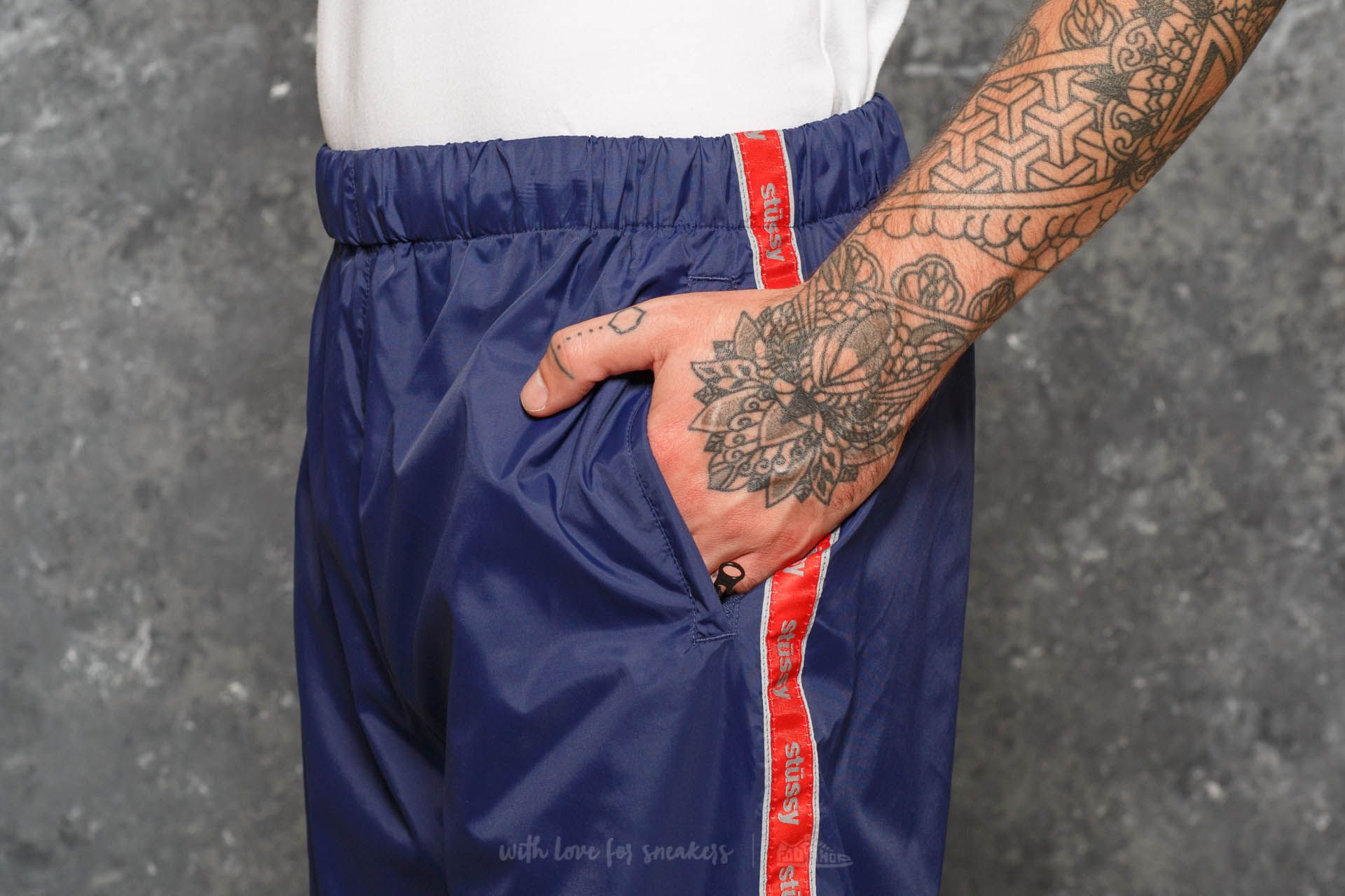 Housut Stüssy Nylon Warm Up Pant Navy