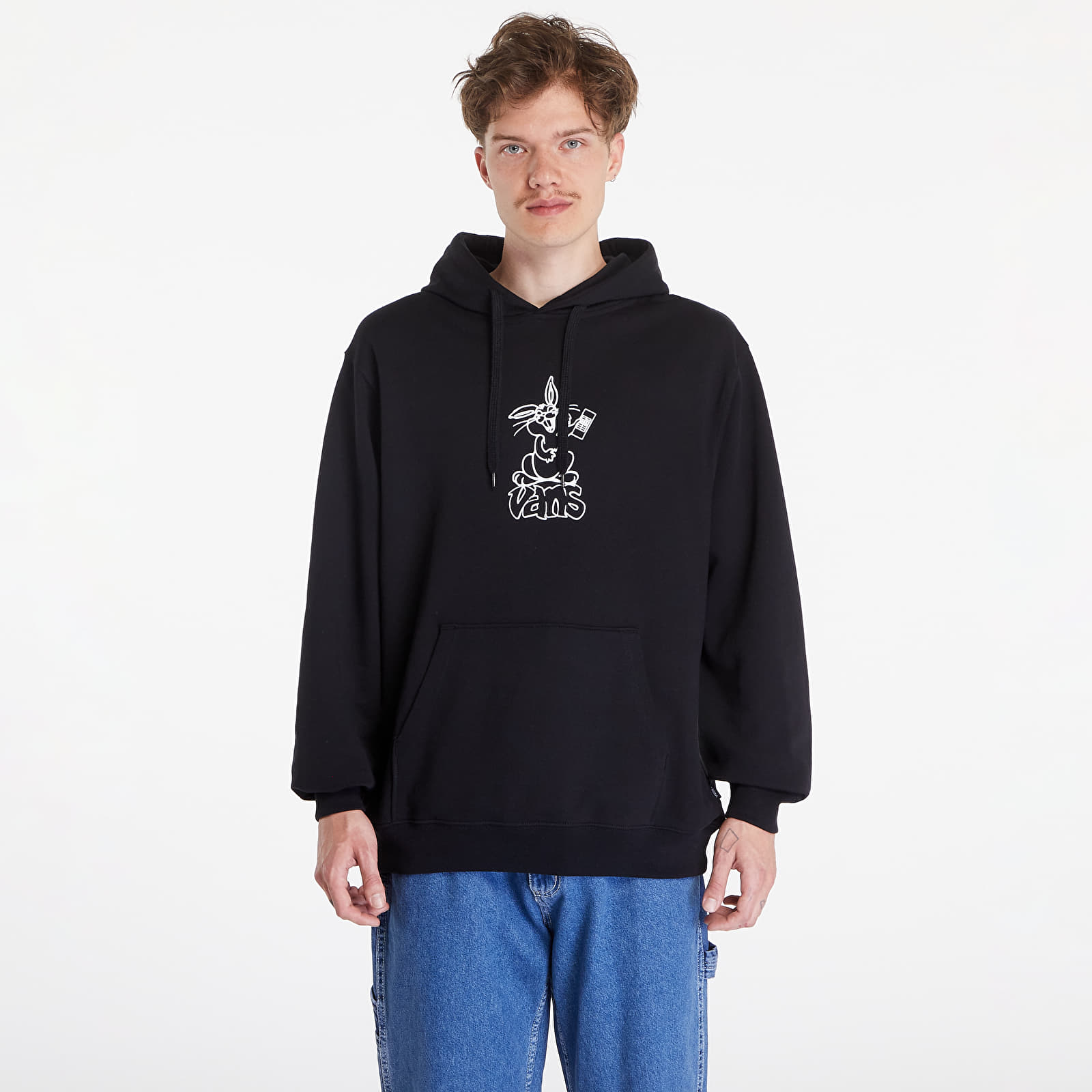 Férfi kapucnis pulcsik Vans Crazy Eddy 66 Loose Pullover Black
