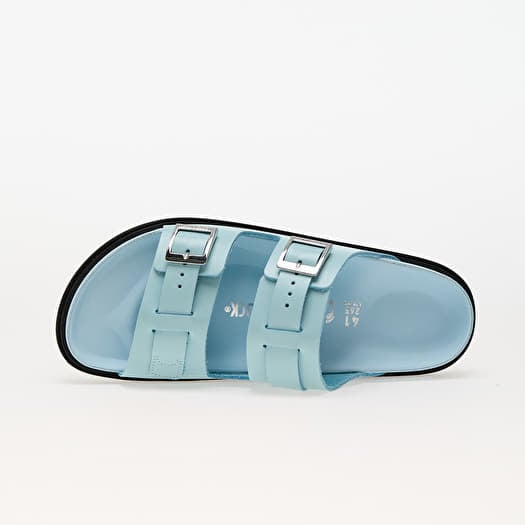 Birkenstock arizona natural leather blue best sale