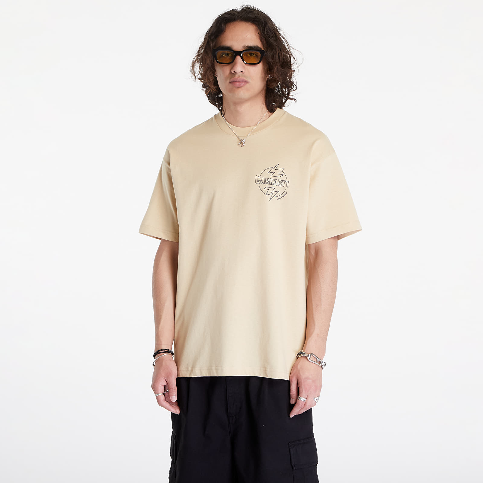 Trička Carhartt WIP S/S Ablaze T-Shirt UNISEX Cornsilk/ Air Force Blue