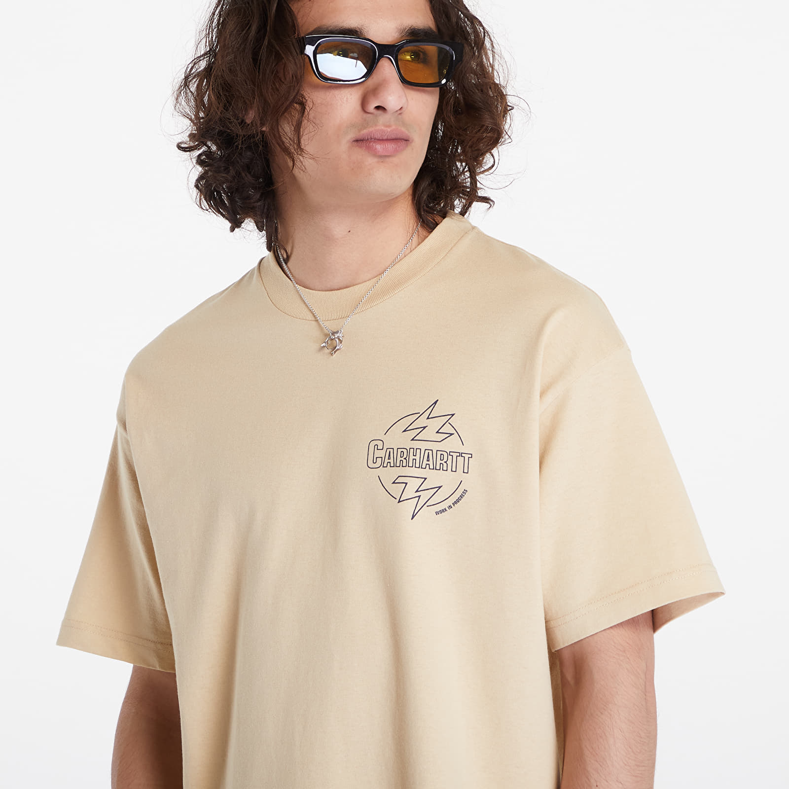 Trička Carhartt WIP S/S Ablaze T-Shirt UNISEX Cornsilk/ Air Force Blue