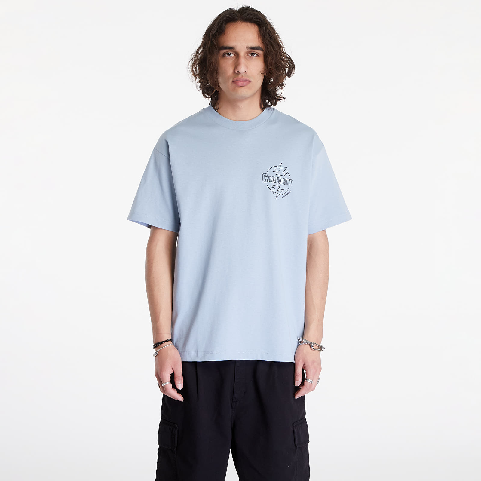 T-Shirts Carhartt WIP S/S Ablaze T-Shirt UNISEX Misty Sky/ Black