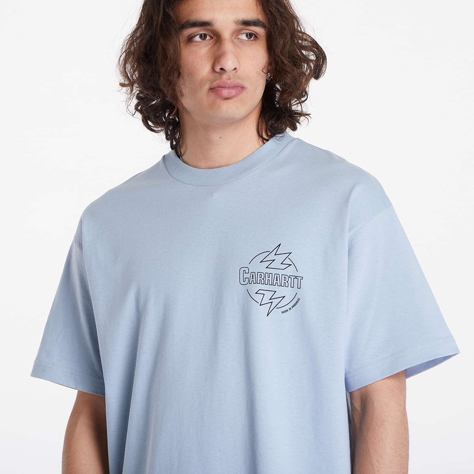 T-Shirts Carhartt WIP S/S Ablaze T-Shirt UNISEX Misty Sky/ Black