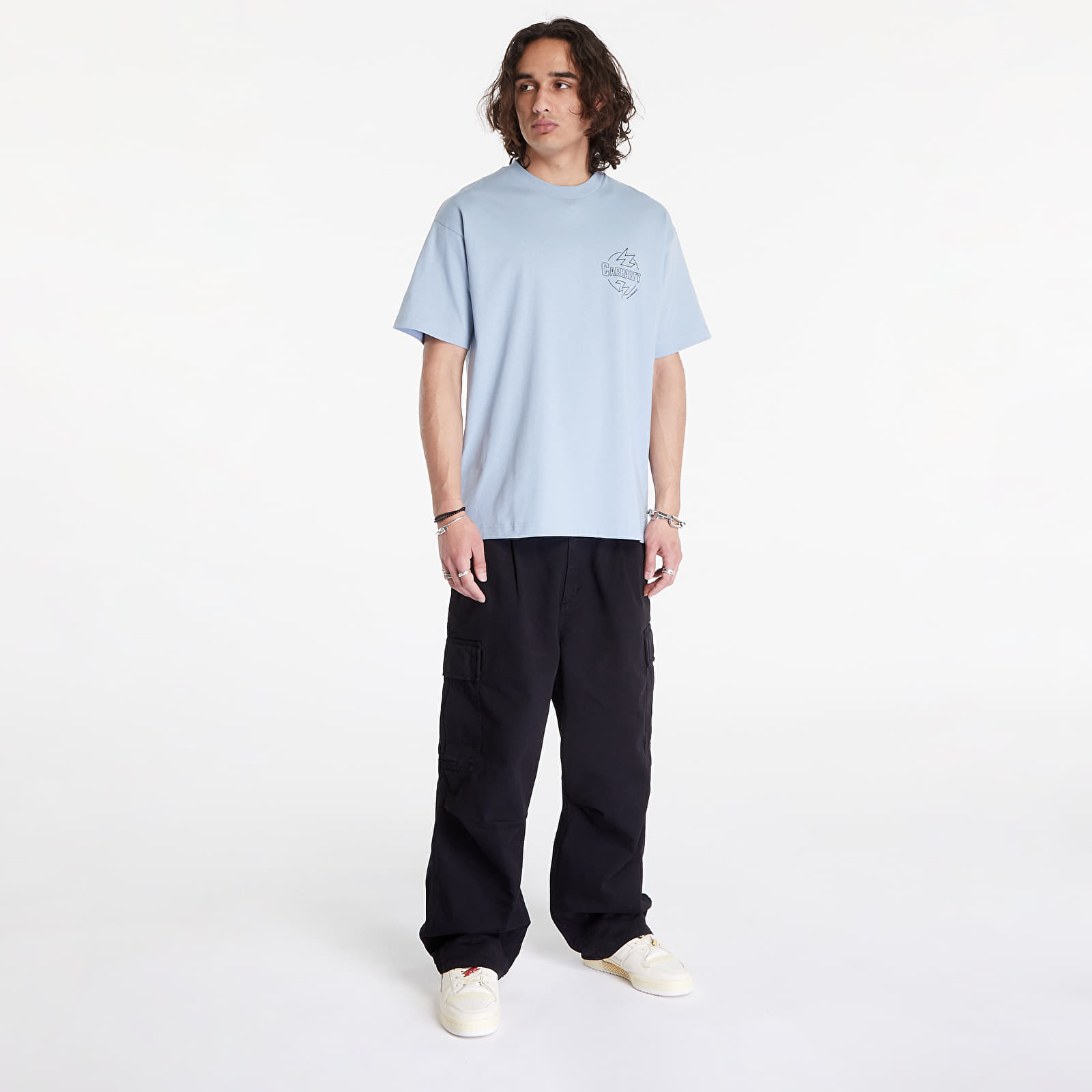 T-Shirts Carhartt WIP S/S Ablaze T-Shirt UNISEX Misty Sky/ Black