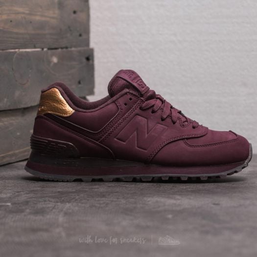 Women s shoes New Balance 574 Burgundy Gold Footshop