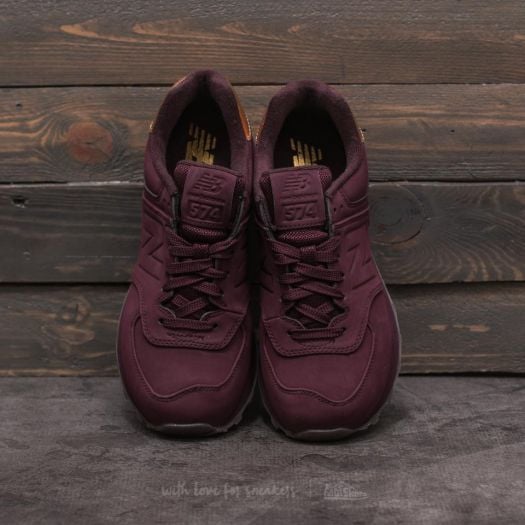 New balance 574 burgundy gold cheap