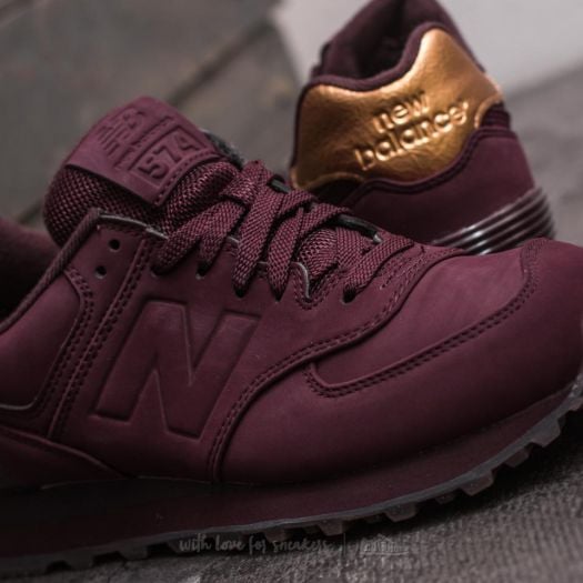 Women s shoes New Balance 574 Burgundy Gold Footshop