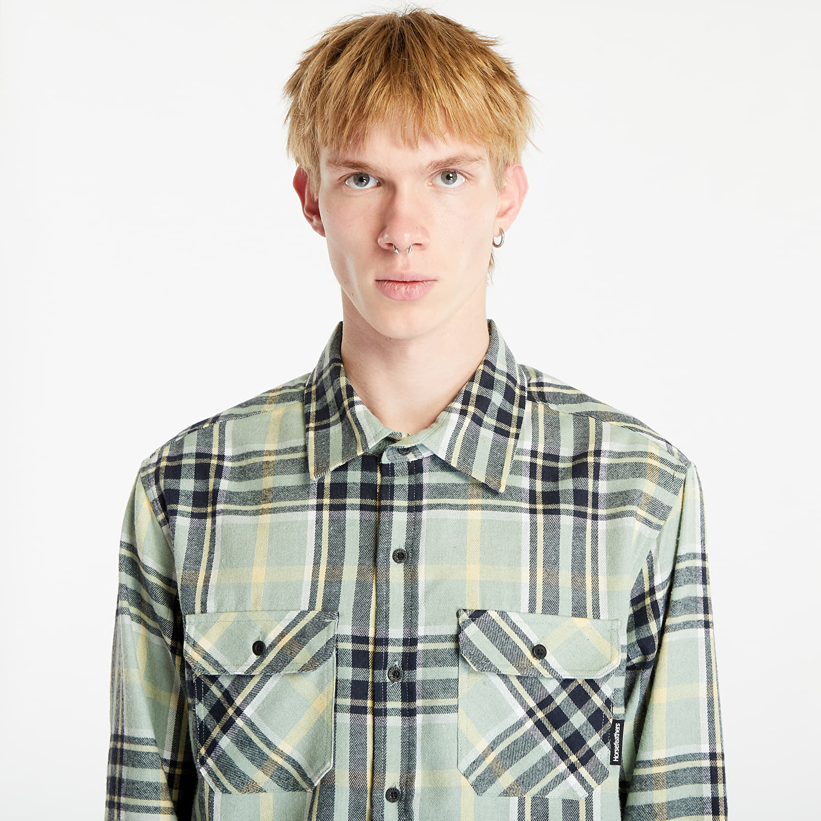 Overhemden Horsefeathers Dough Shirt Smoke Green