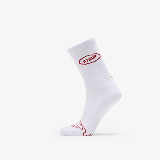 Footshop Basic Crew Socks 1-Pack White/ Red