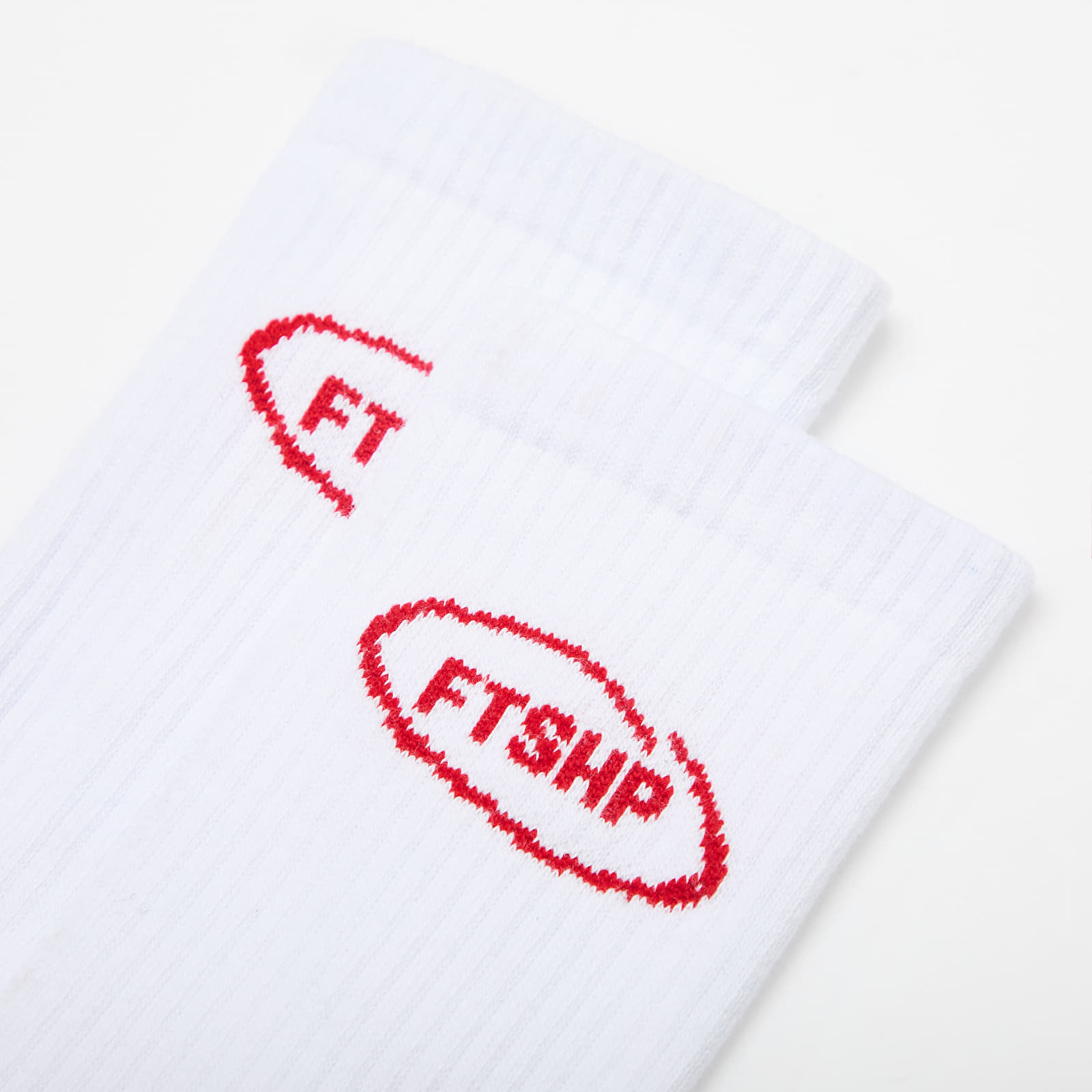Socken Footshop Basic Crew Socks 1-Pack White/ Red