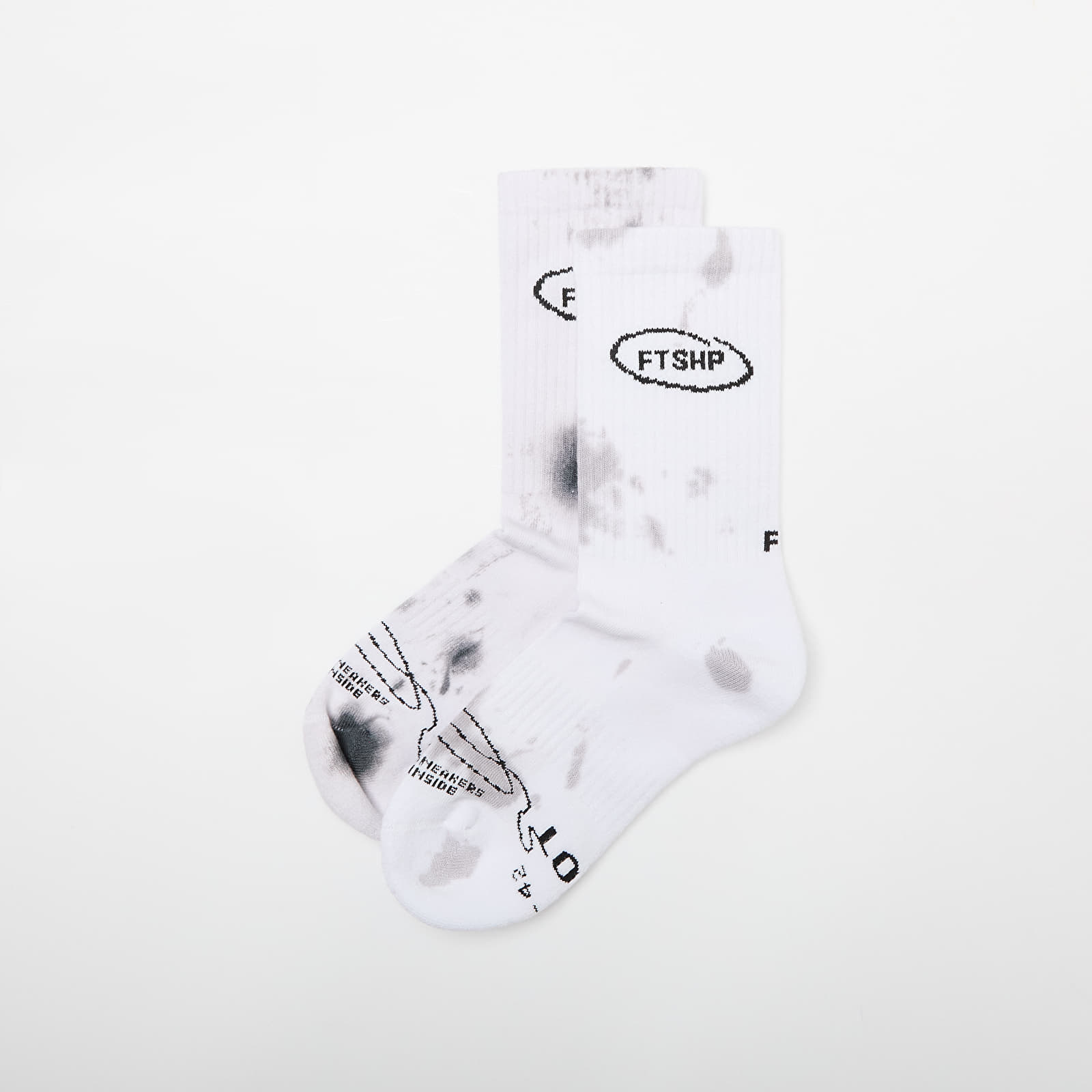 Skarpetki Footshop Basic Crew Socks 2-Pack Tie Dey Bw