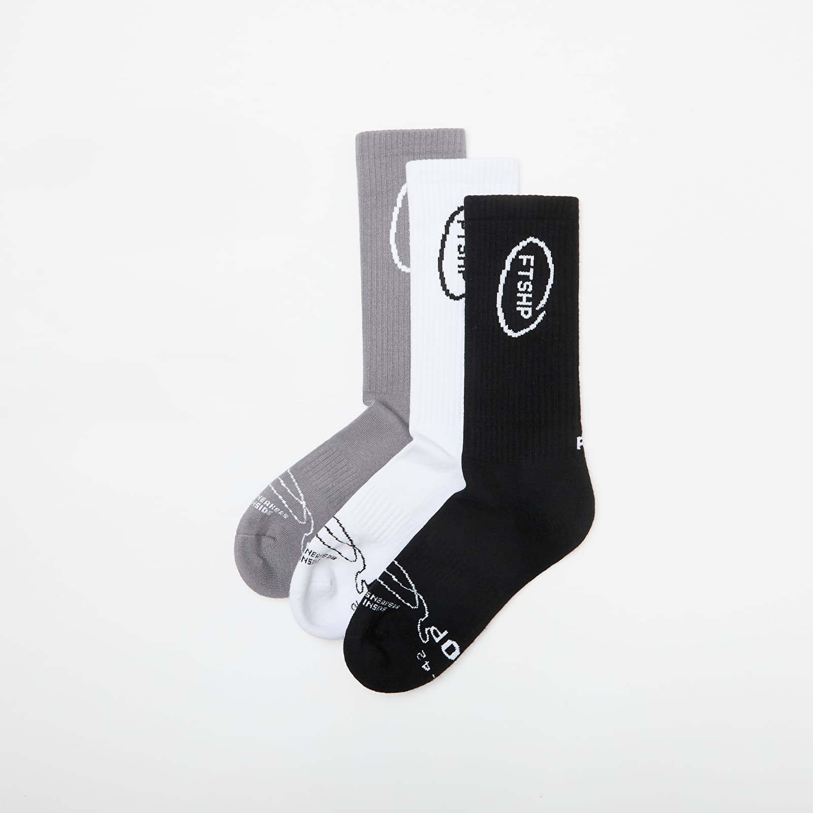 Sukat Footshop High Crew Socks 3-Pack Black/ White/ Grey