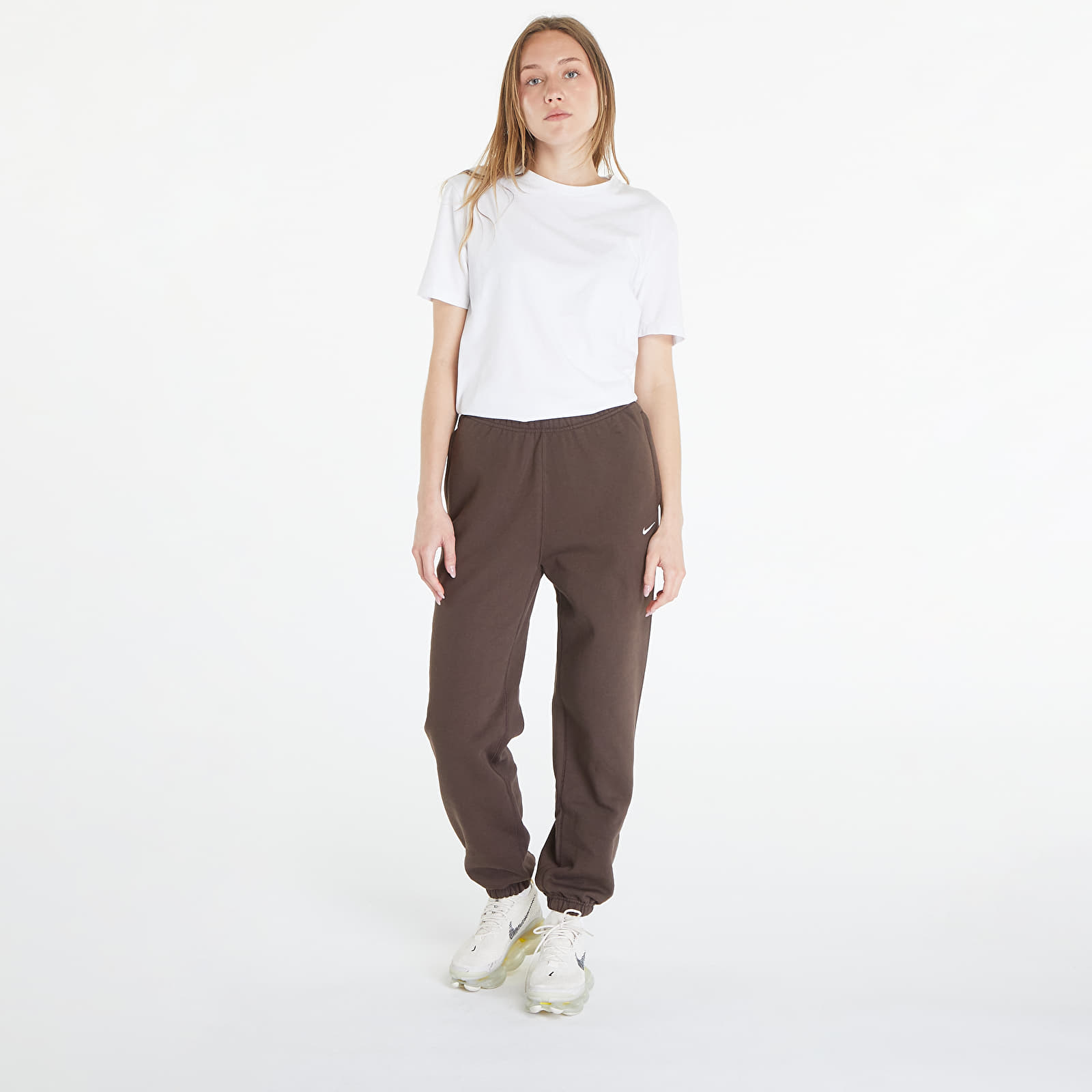 Φόρμες Nike Solo Swoosh Women's Fleece Pants Baroque Brown/ White