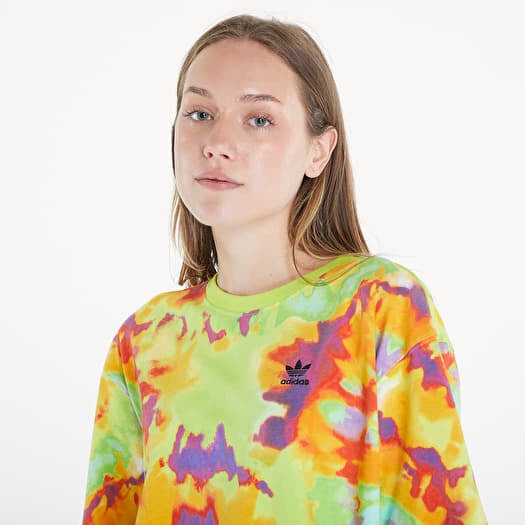 T Shirts adidas Tie Dyed Oversized Short Sleeve Tee Yellow Multicolor Footshop