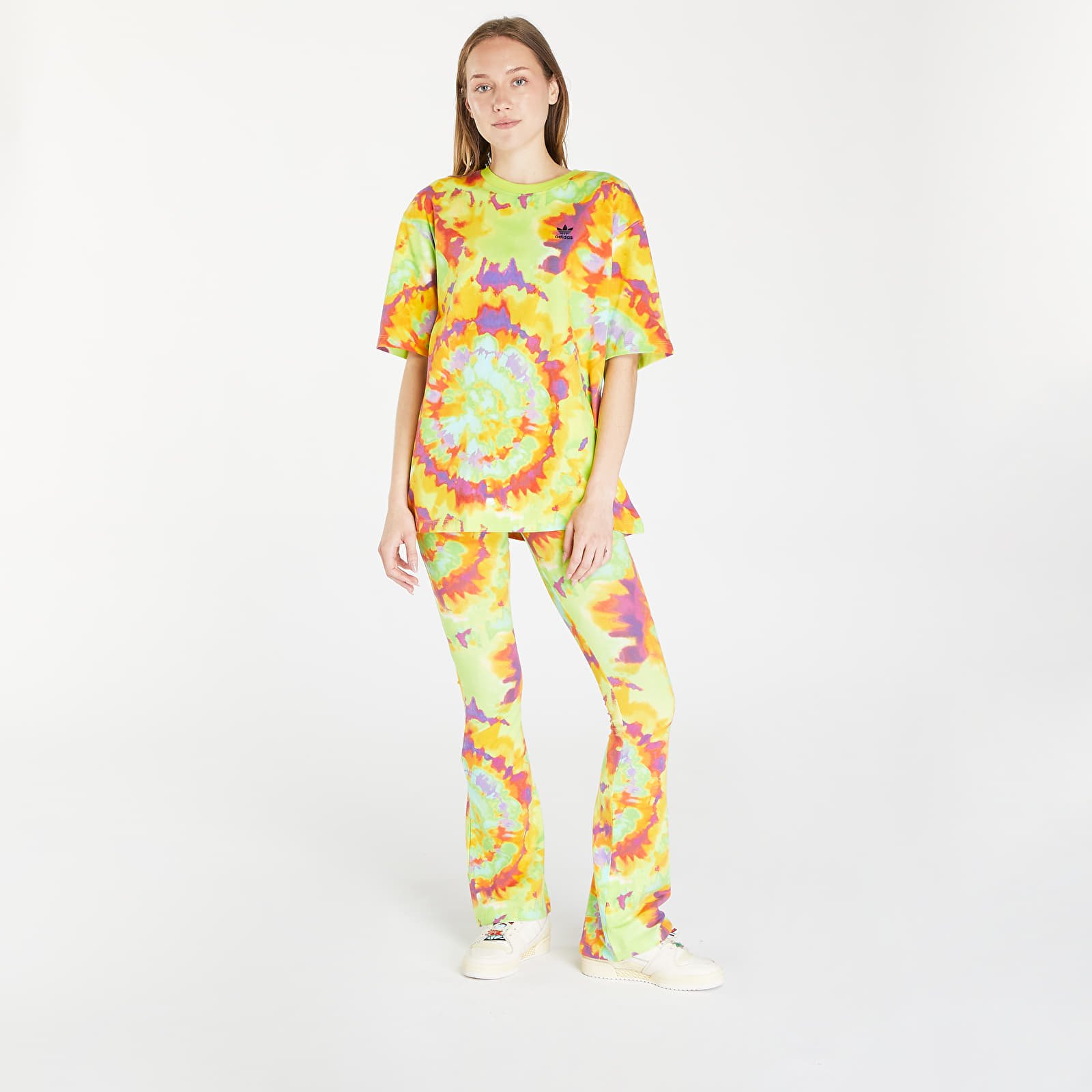 Adidas Originals Tie Dyed Oversized Fit Short Sleeve T Shirt Multicolor S Woman