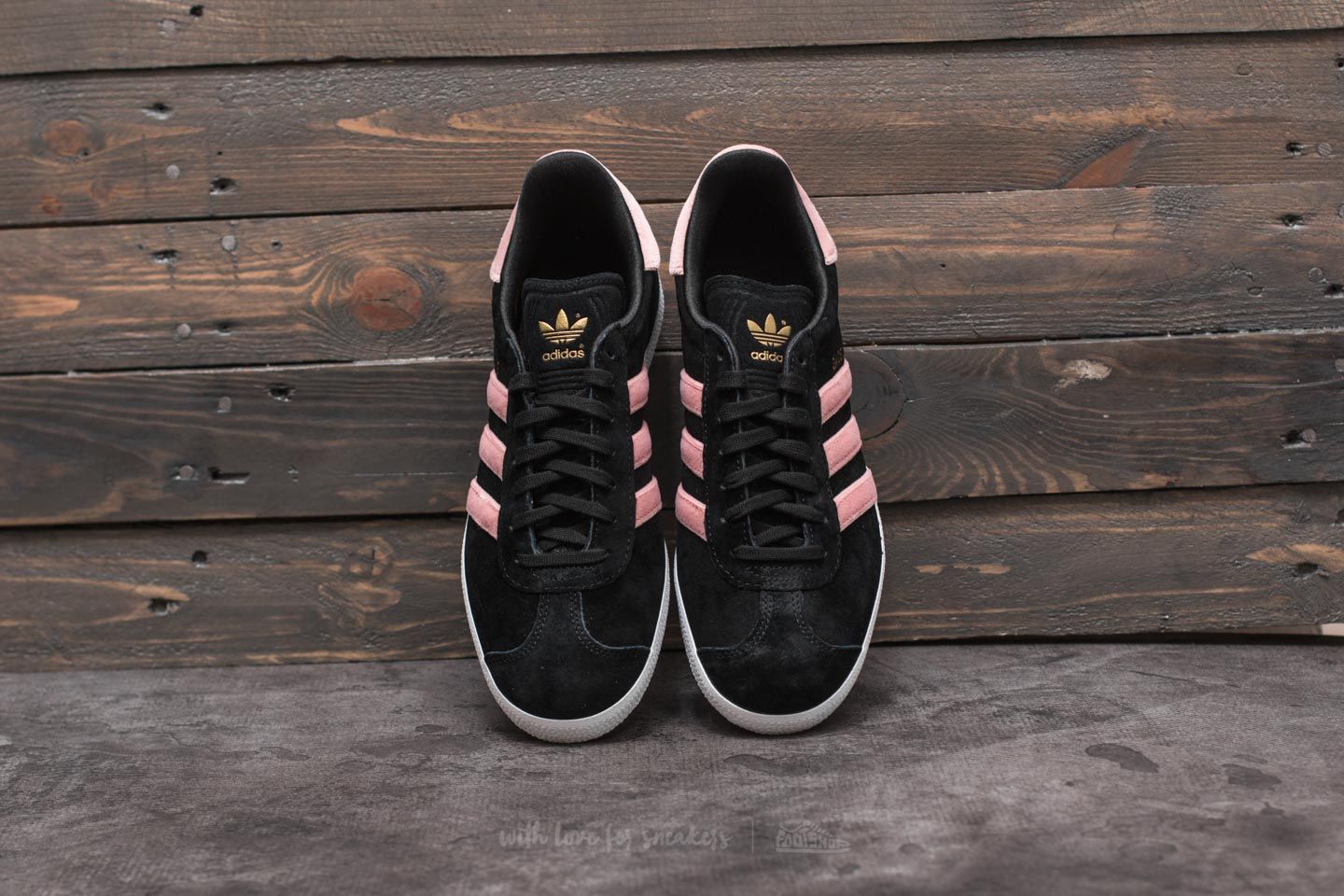 Women's shoes adidas Gazelle W Core Black/ Raw Pink/ Gold Foil
