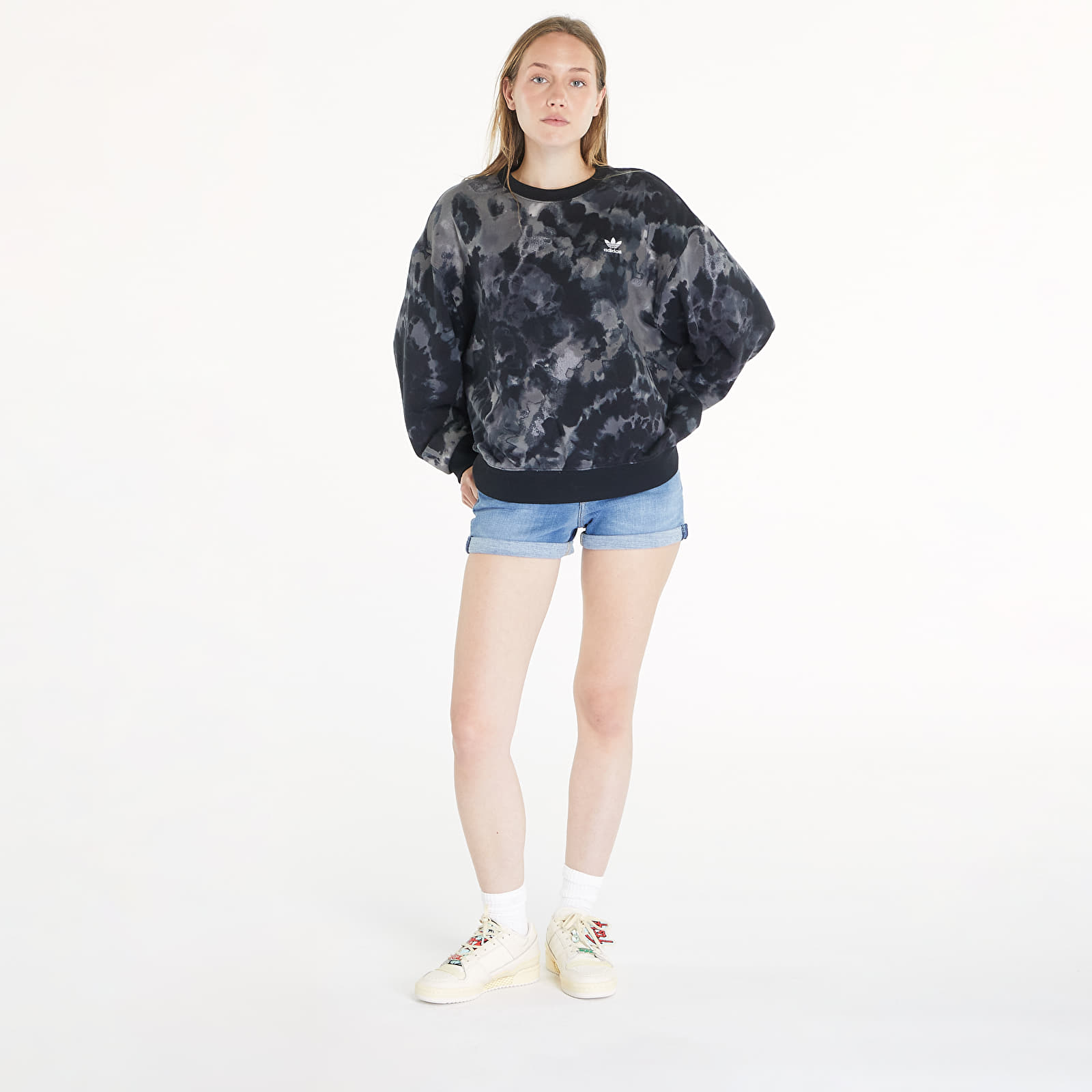 Hoodies and sweatshirts adidas Tie Dyed Crew Sweatshirt Black Multicolor Footshop