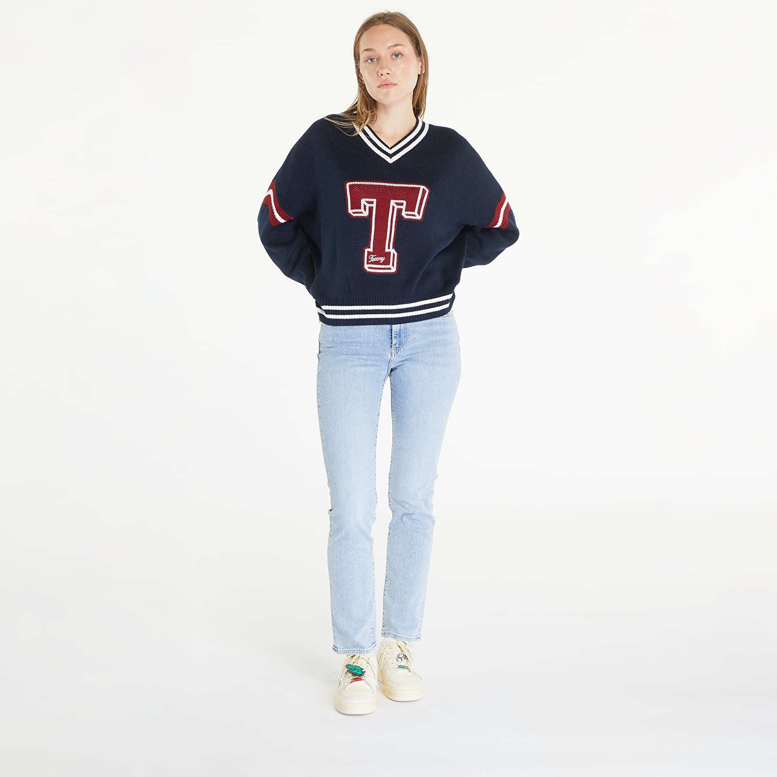 Tröjor Tommy Jeans Letterman Sweater Blue