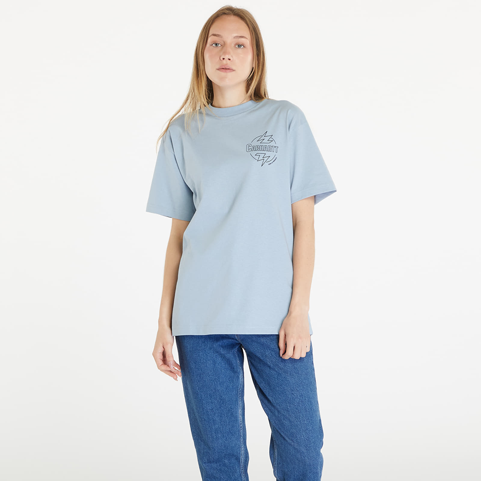 T-Shirts Carhartt WIP S/S Ablaze T-Shirt UNISEX Misty Sky/ Black