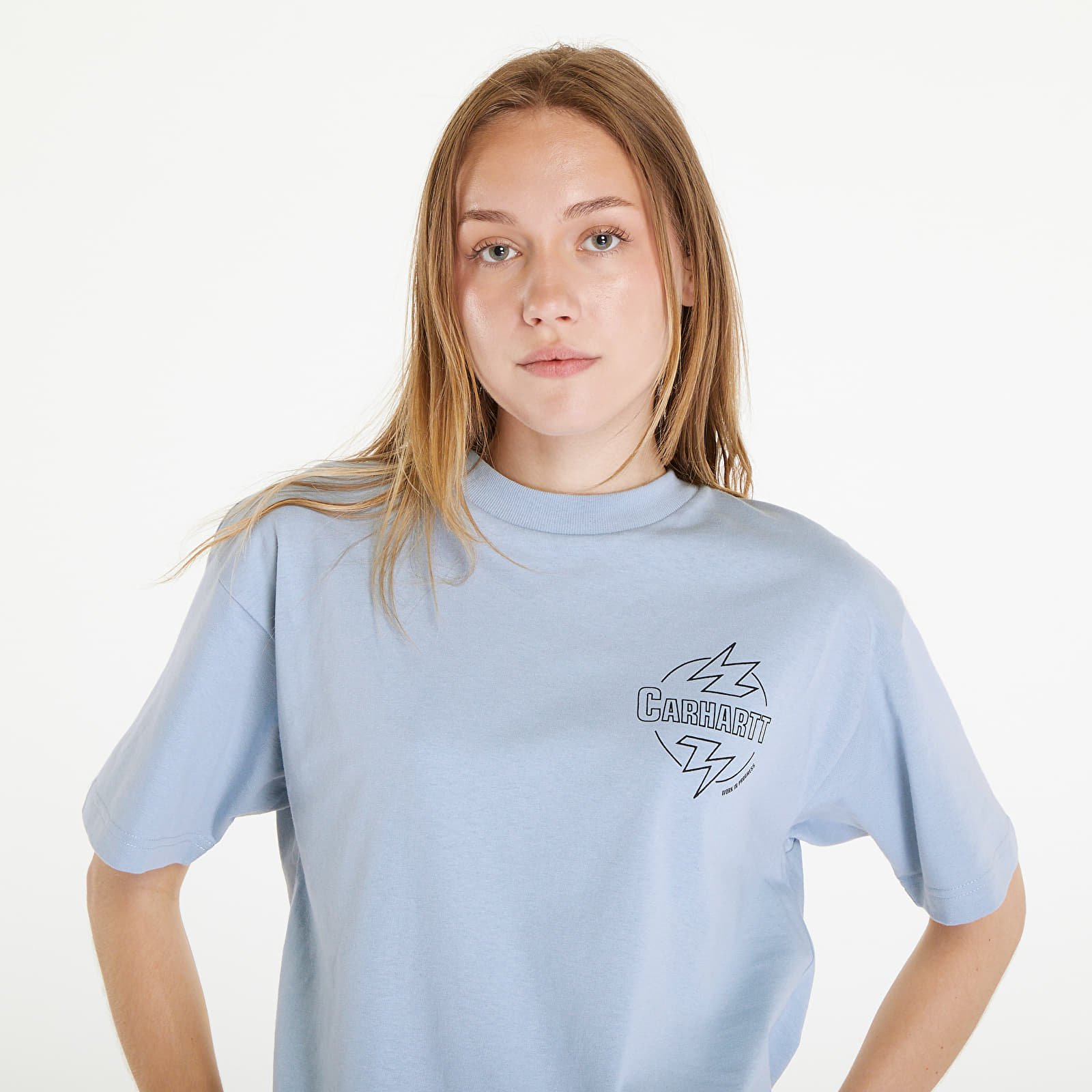 T-Shirts Carhartt WIP S/S Ablaze T-Shirt UNISEX Misty Sky/ Black