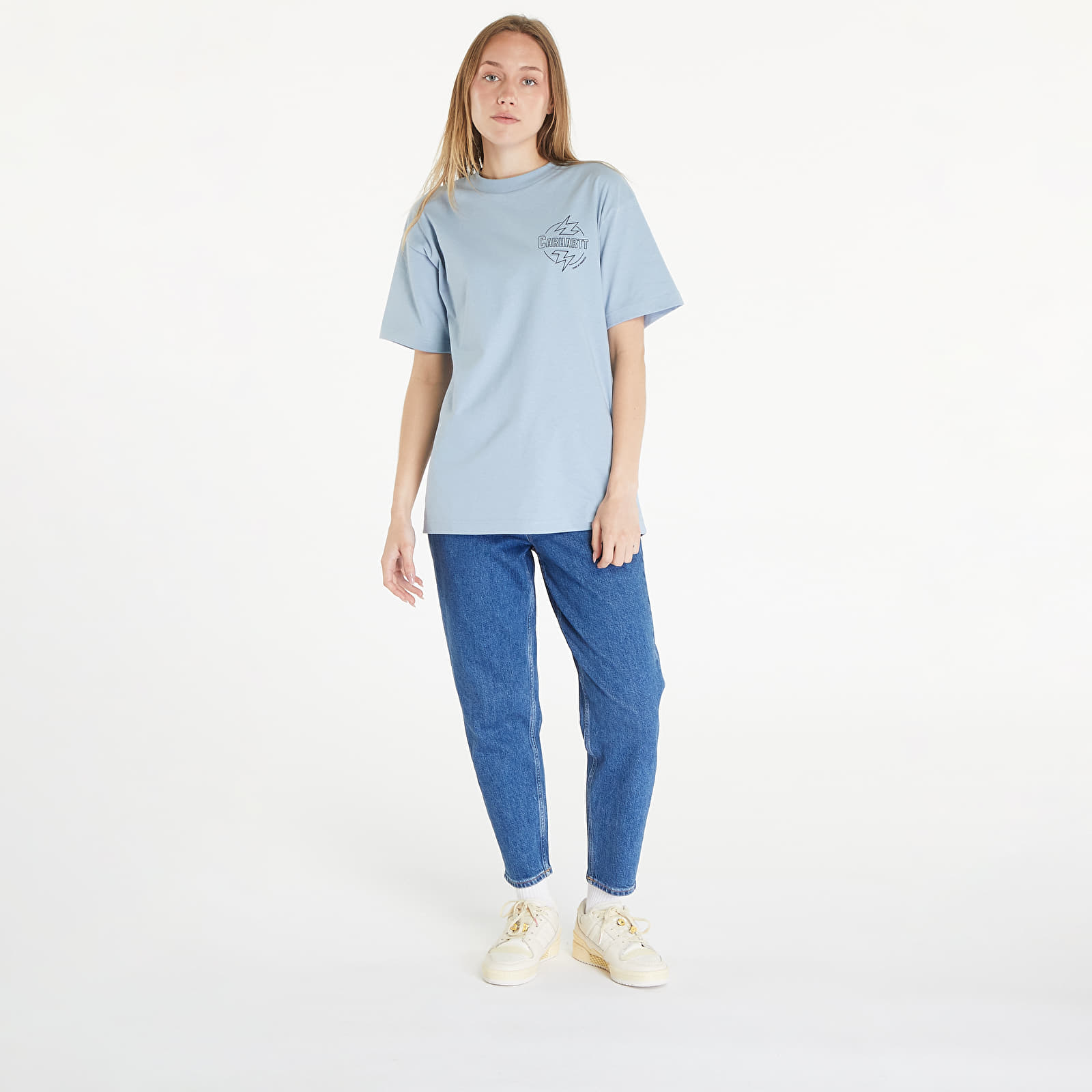 T-Shirts Carhartt WIP S/S Ablaze T-Shirt UNISEX Misty Sky/ Black