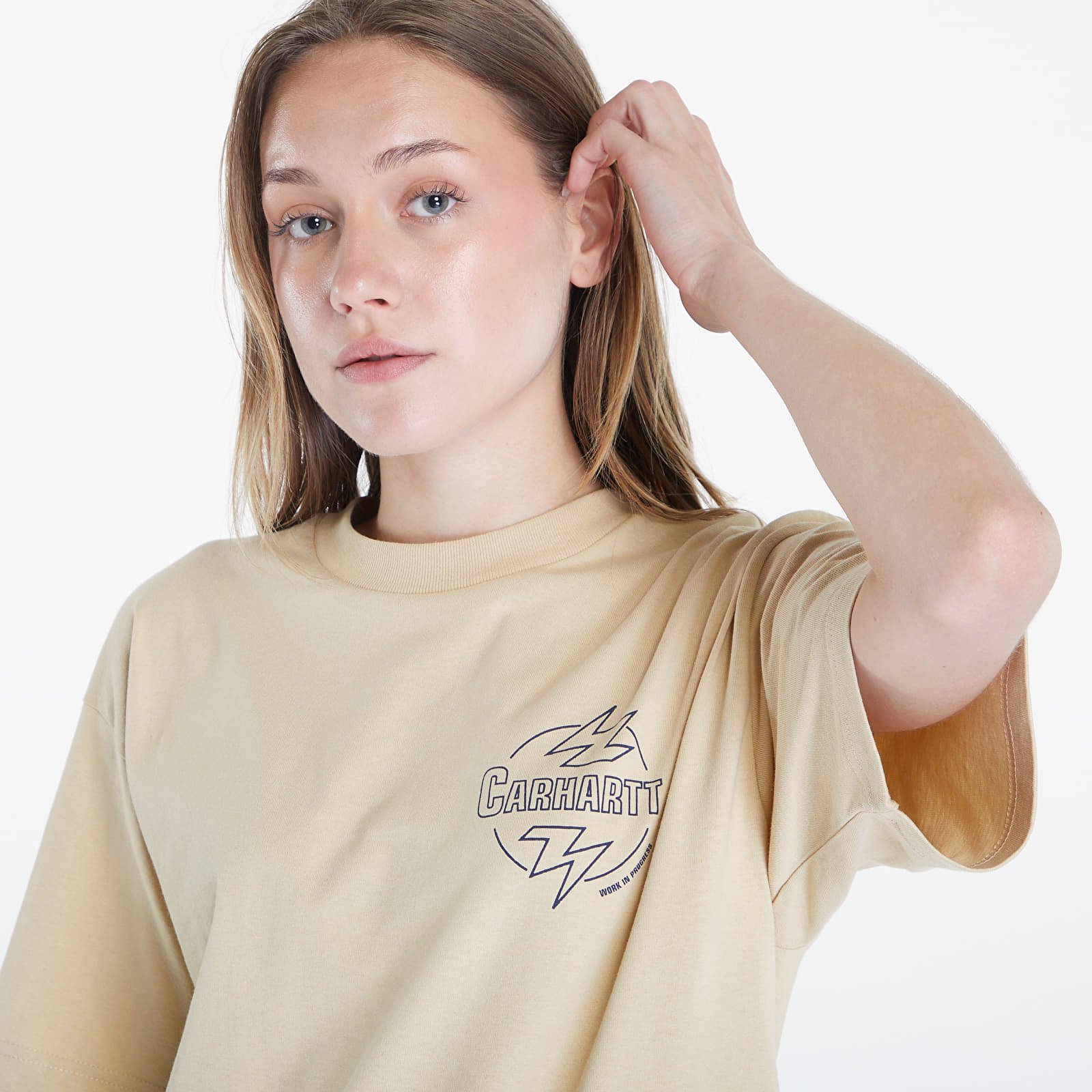 Trička Carhartt WIP S/S Ablaze T-Shirt UNISEX Cornsilk/ Air Force Blue