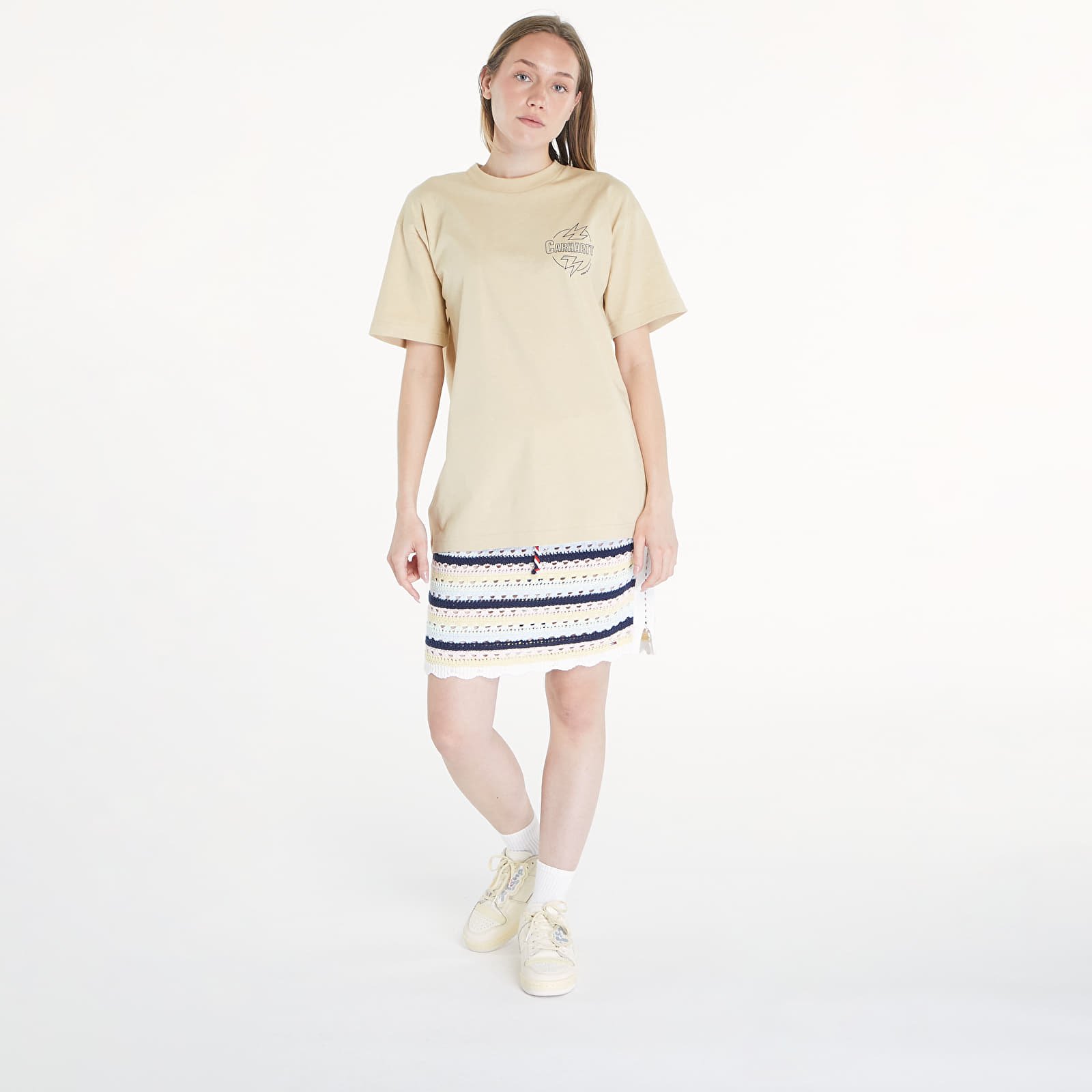 Trička Carhartt WIP S/S Ablaze T-Shirt UNISEX Cornsilk/ Air Force Blue