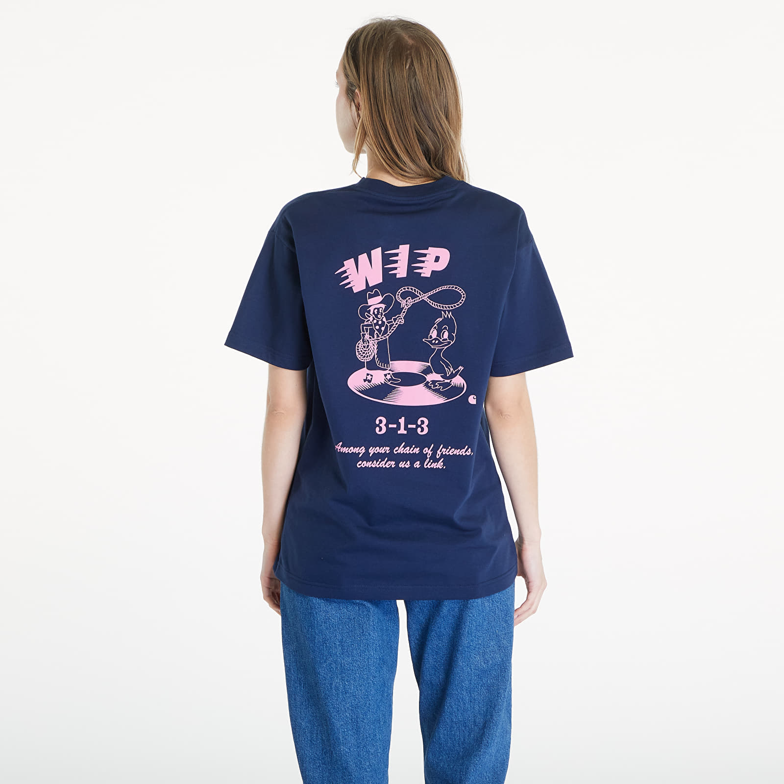 T-shirts Carhartt WIP S/S Friendship T-Shirt UNISEX Air Force Blue/ Light Pink